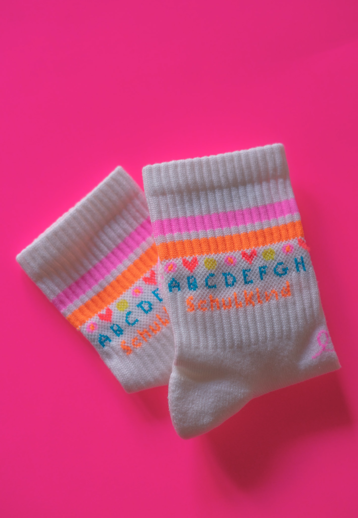 Schulkind NEON Pink Ooley Kindersocken