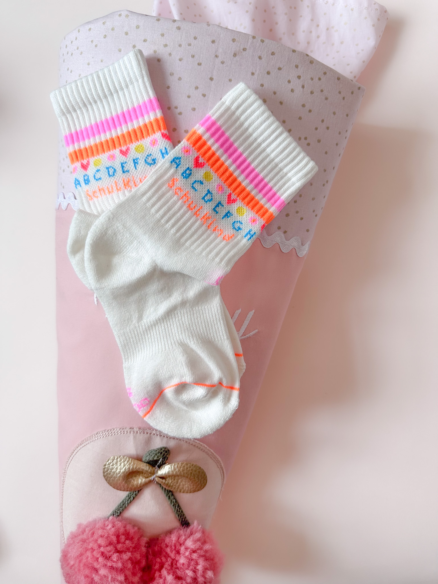 Schulkind NEON Pink Ooley Kindersocken