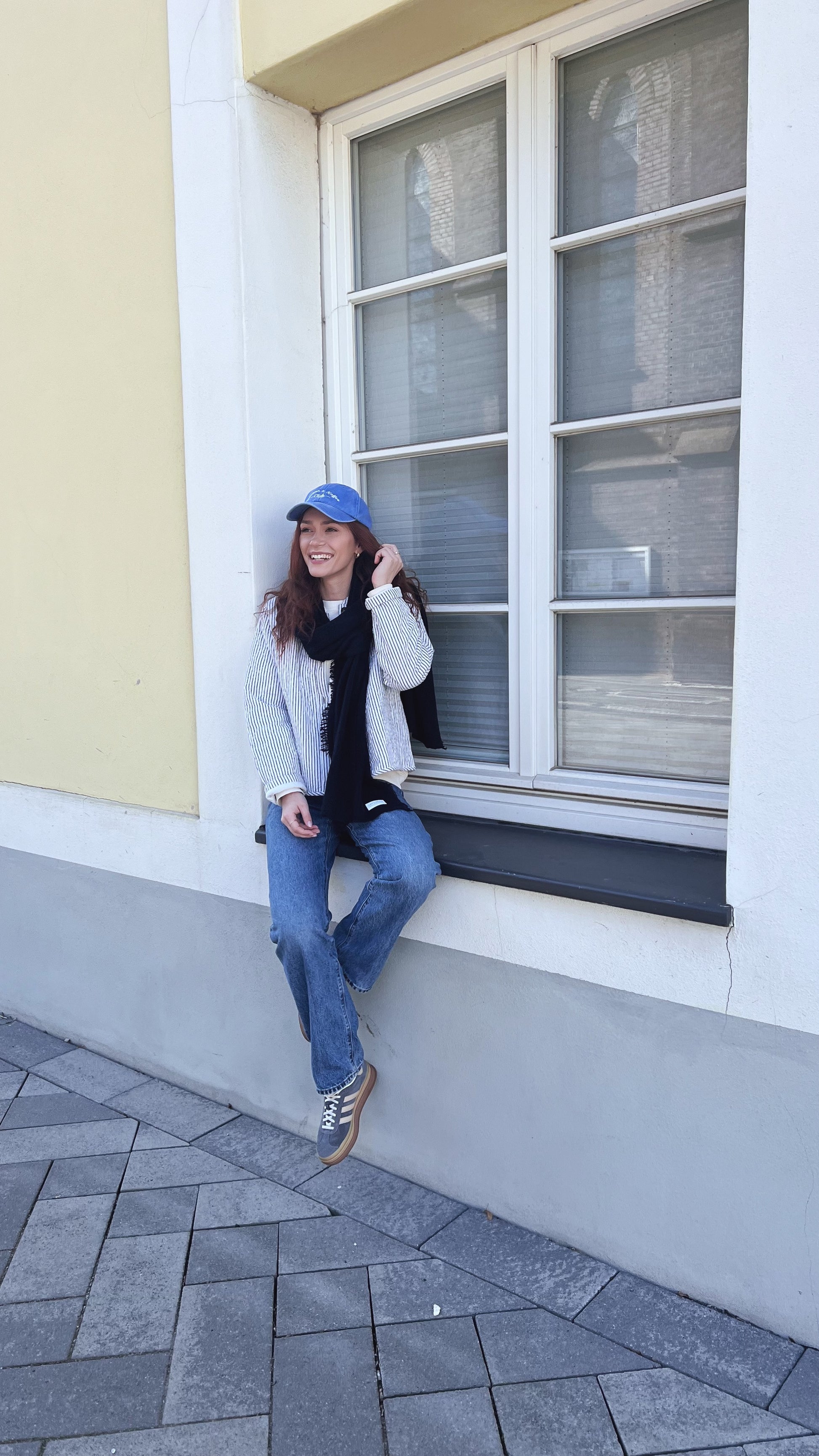 Kaschmirschal mit Fransen Dunkelblau