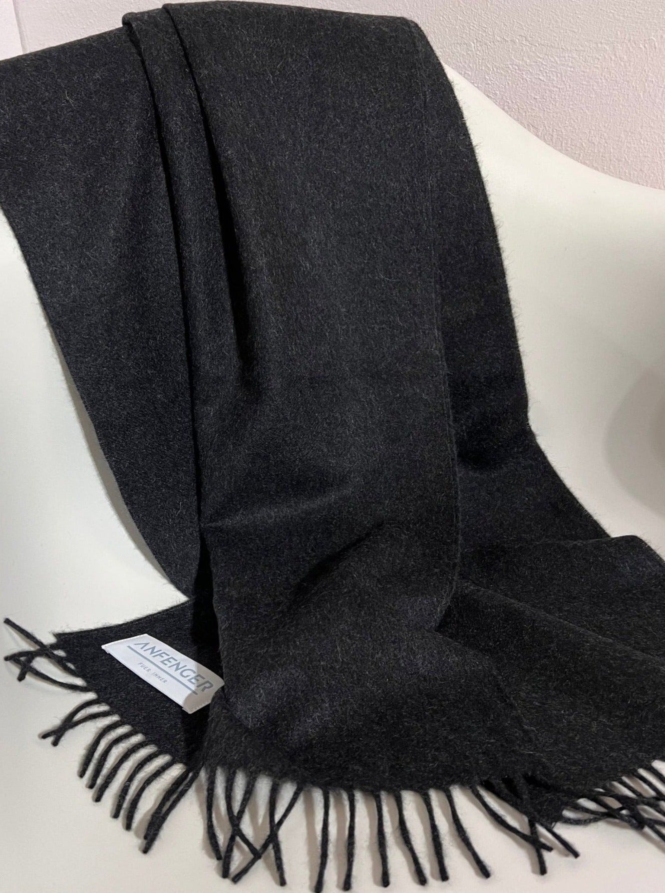 Kaschmirschal Uni - Anthrazit - Front