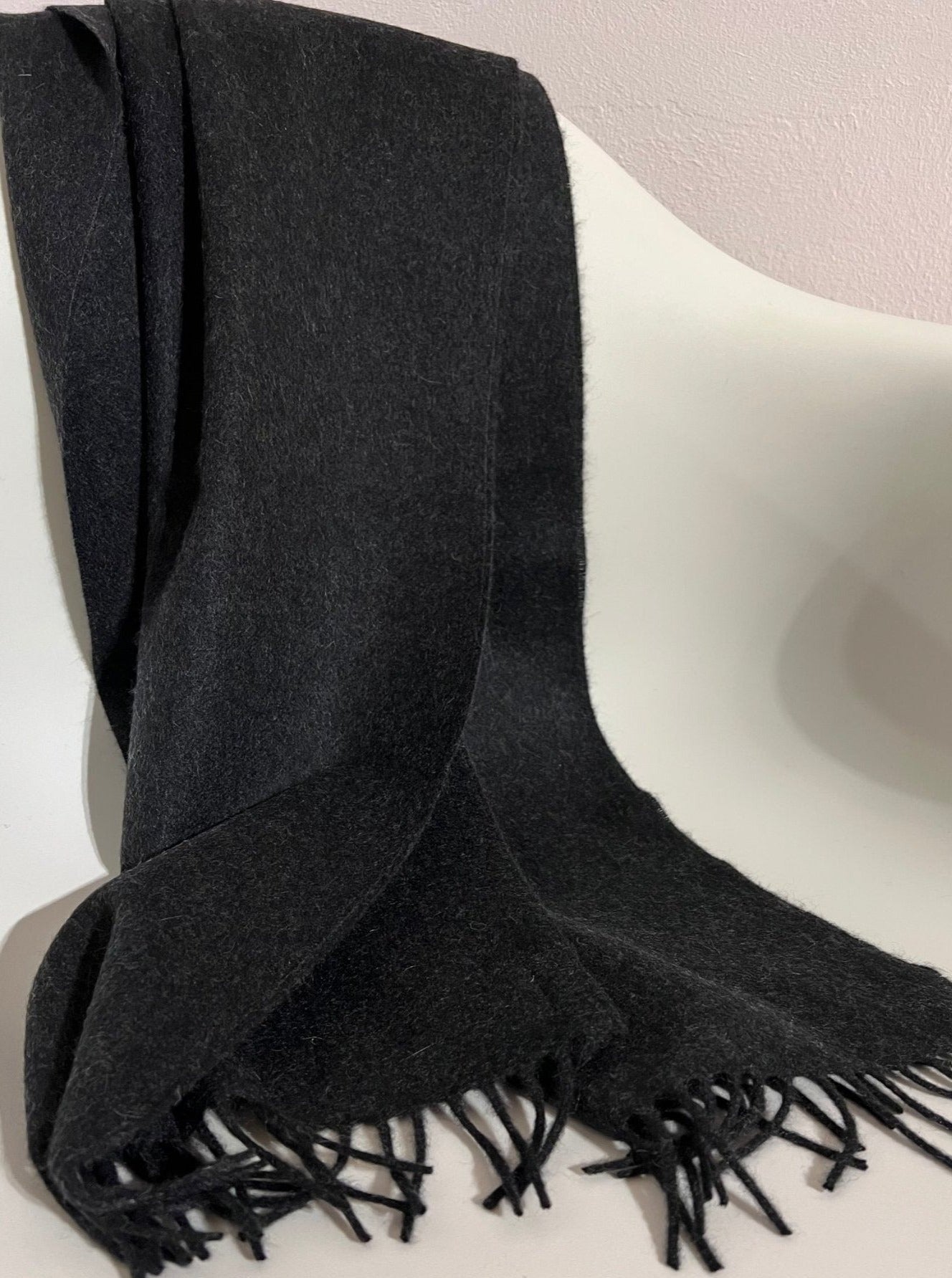 Kaschmirschal Uni - Anthrazit - Rückseite