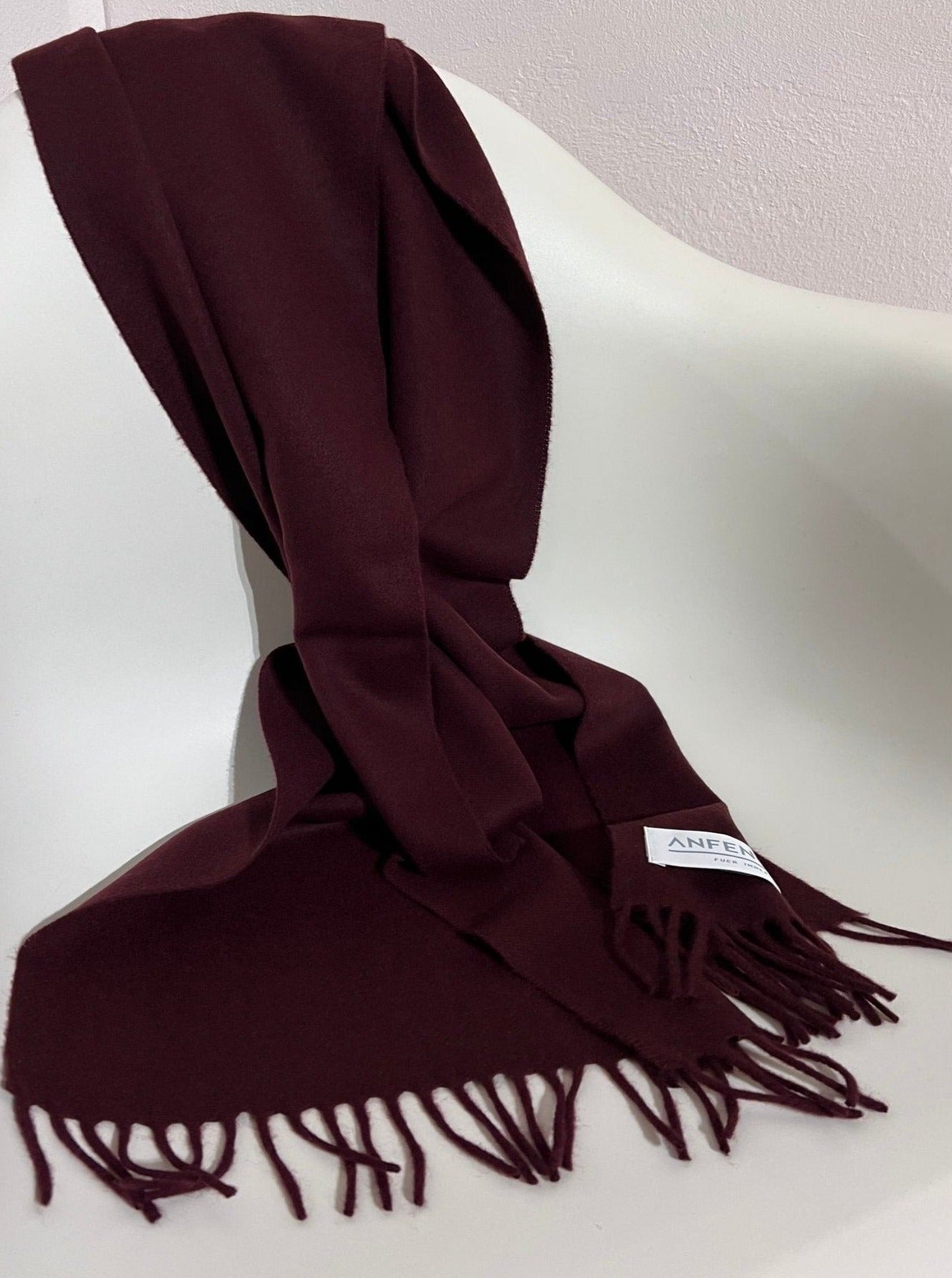 Kaschmirschal Uni - Bordeaux - Front