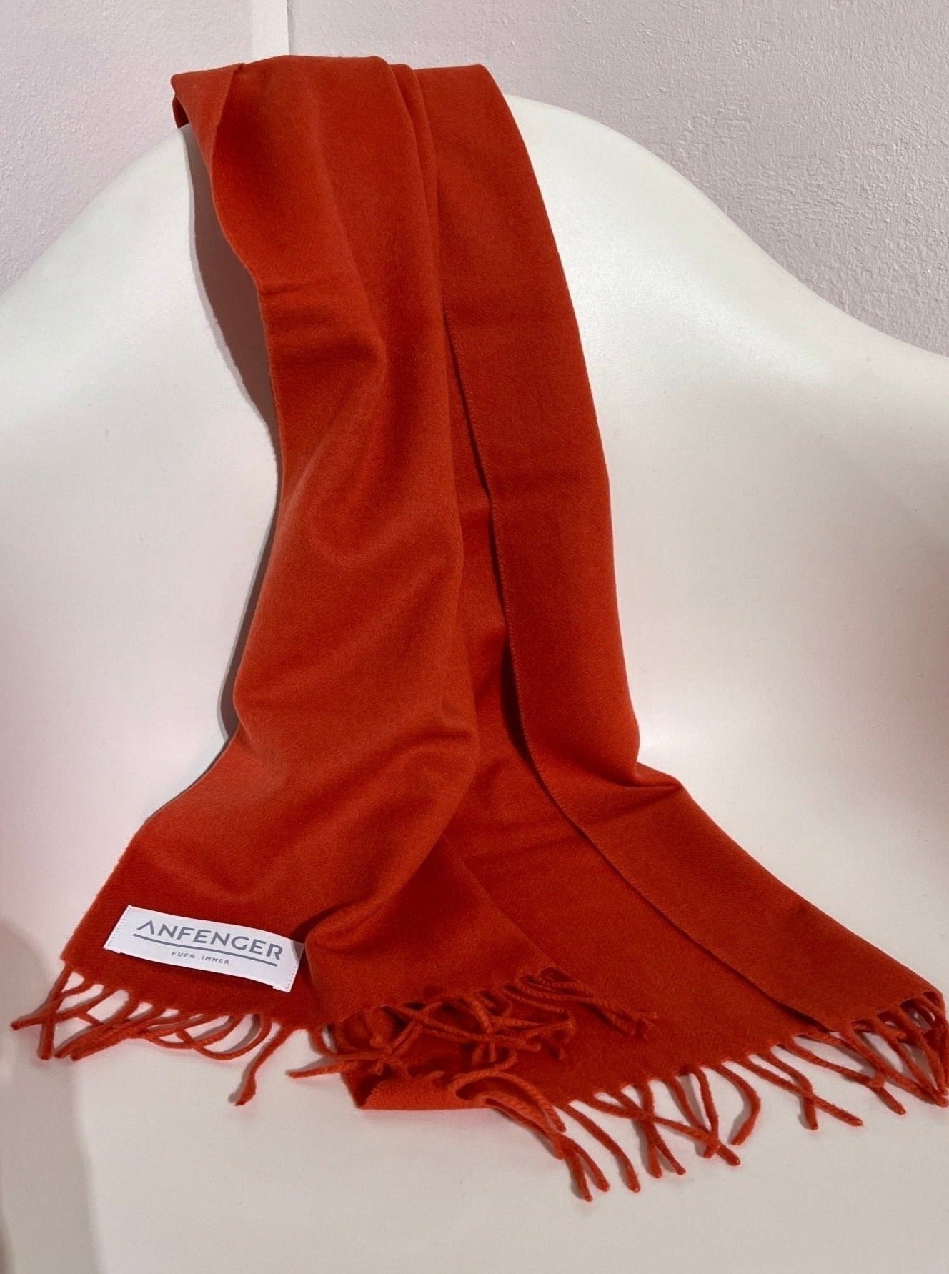 Kaschmirschal Uni - Orange - Front