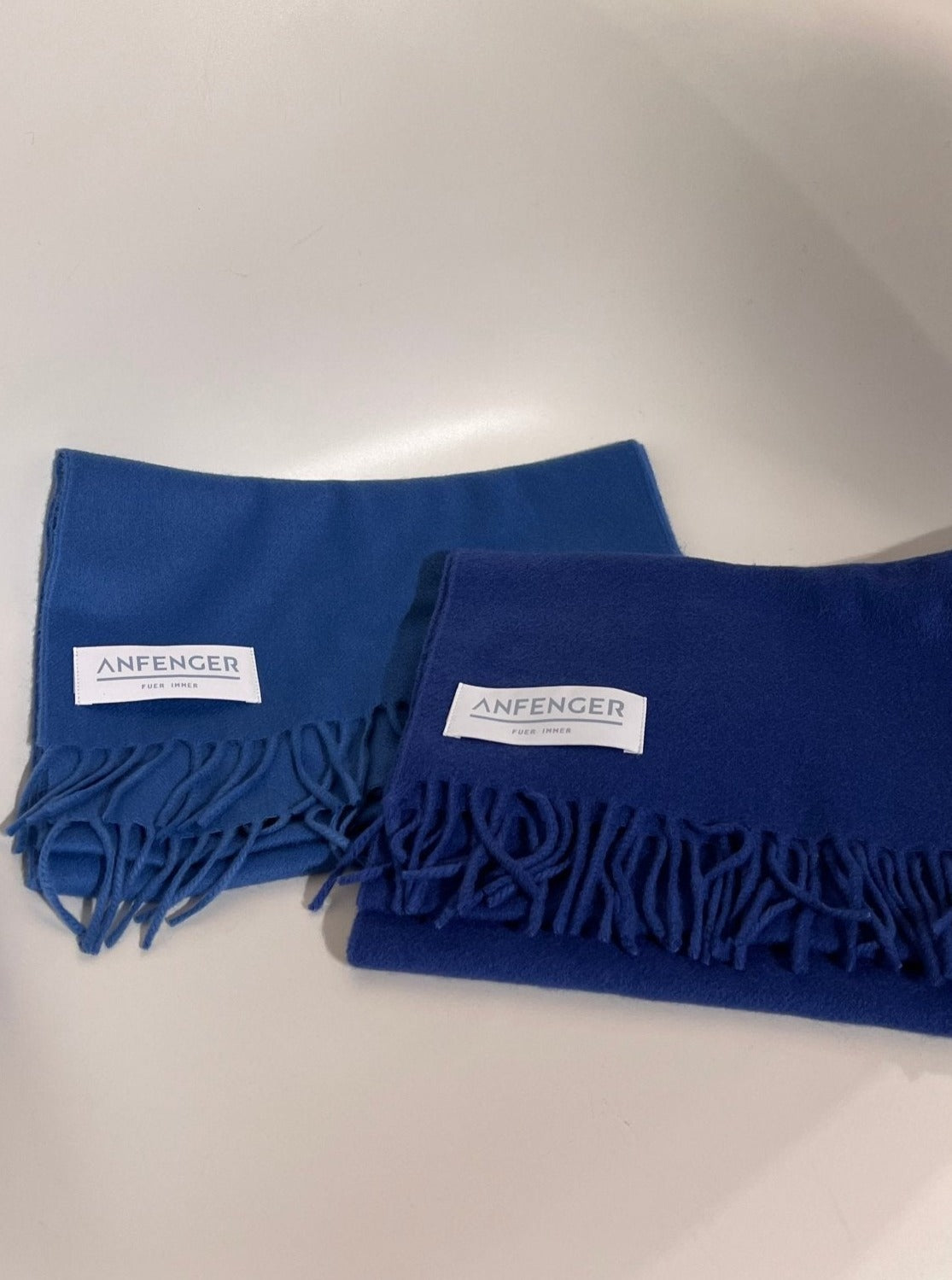 Kaschmirschal Uni - Hellblau und Blau