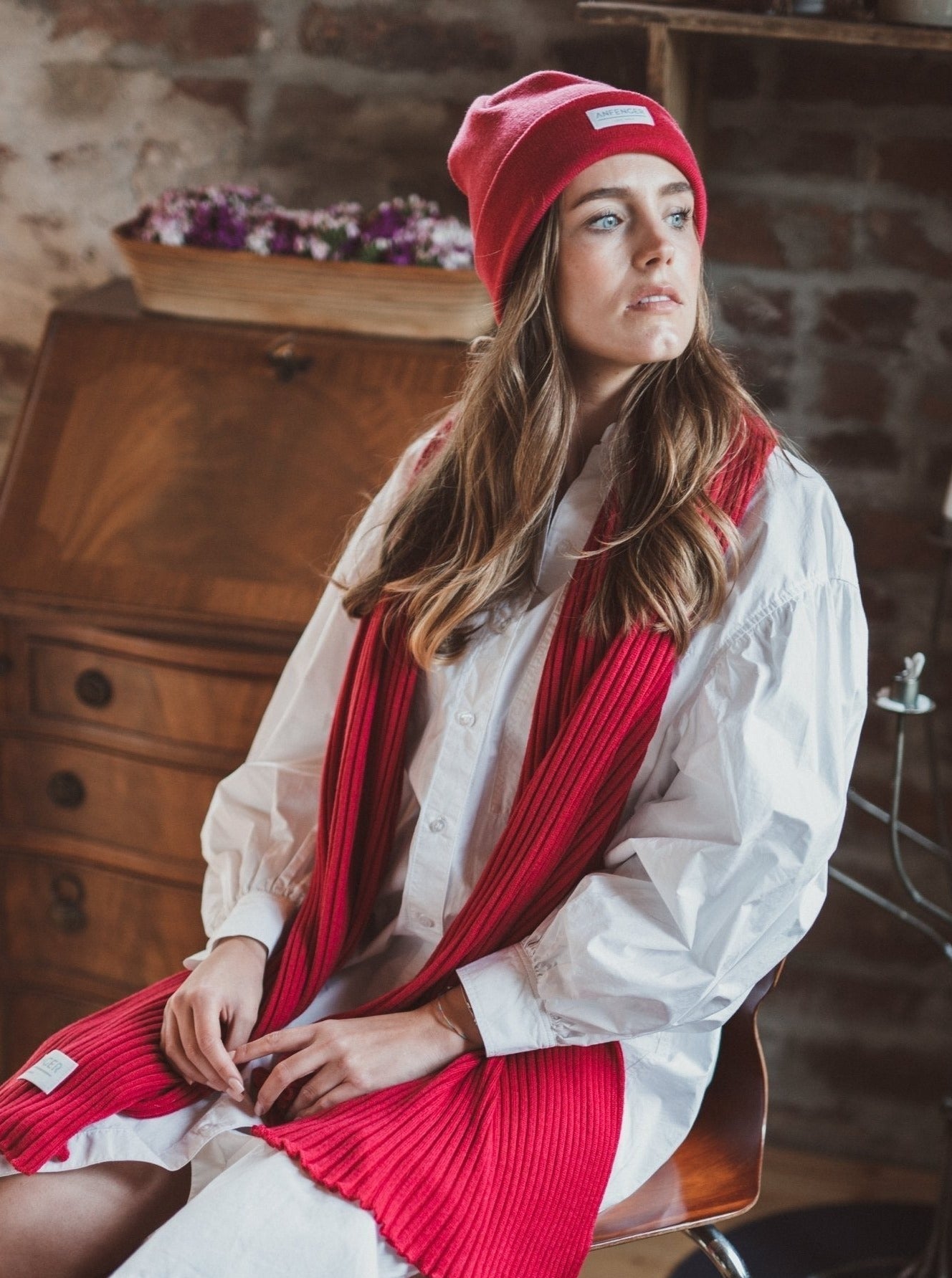 Rippenschal B2B - Pink mit Pink Beanie