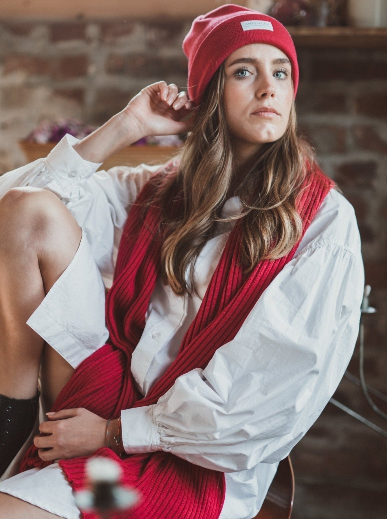 Rippenschal B2B - Pink mit Pink Beanie