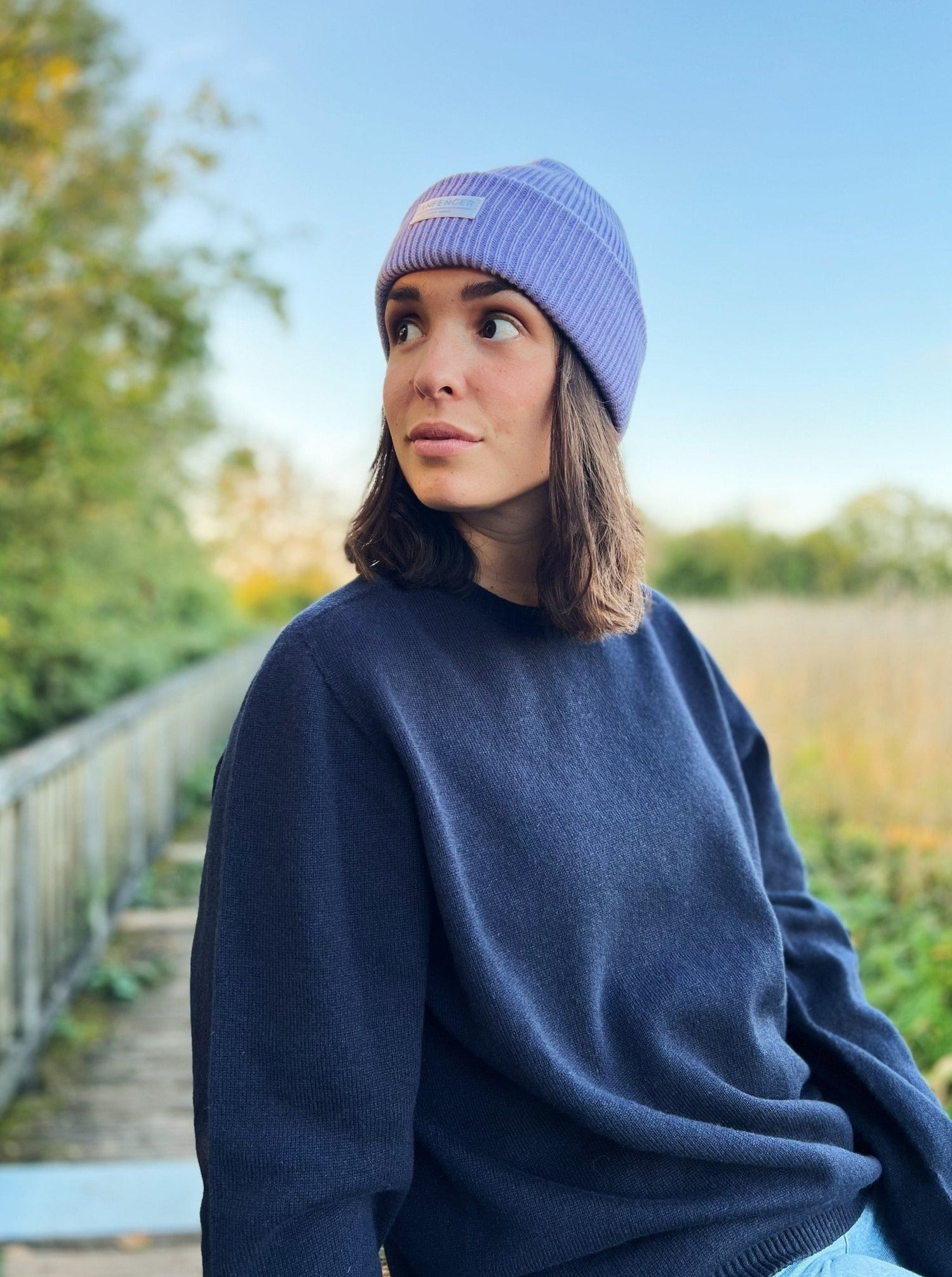 100% Kaschmirpullover - Dunkelblau - Front