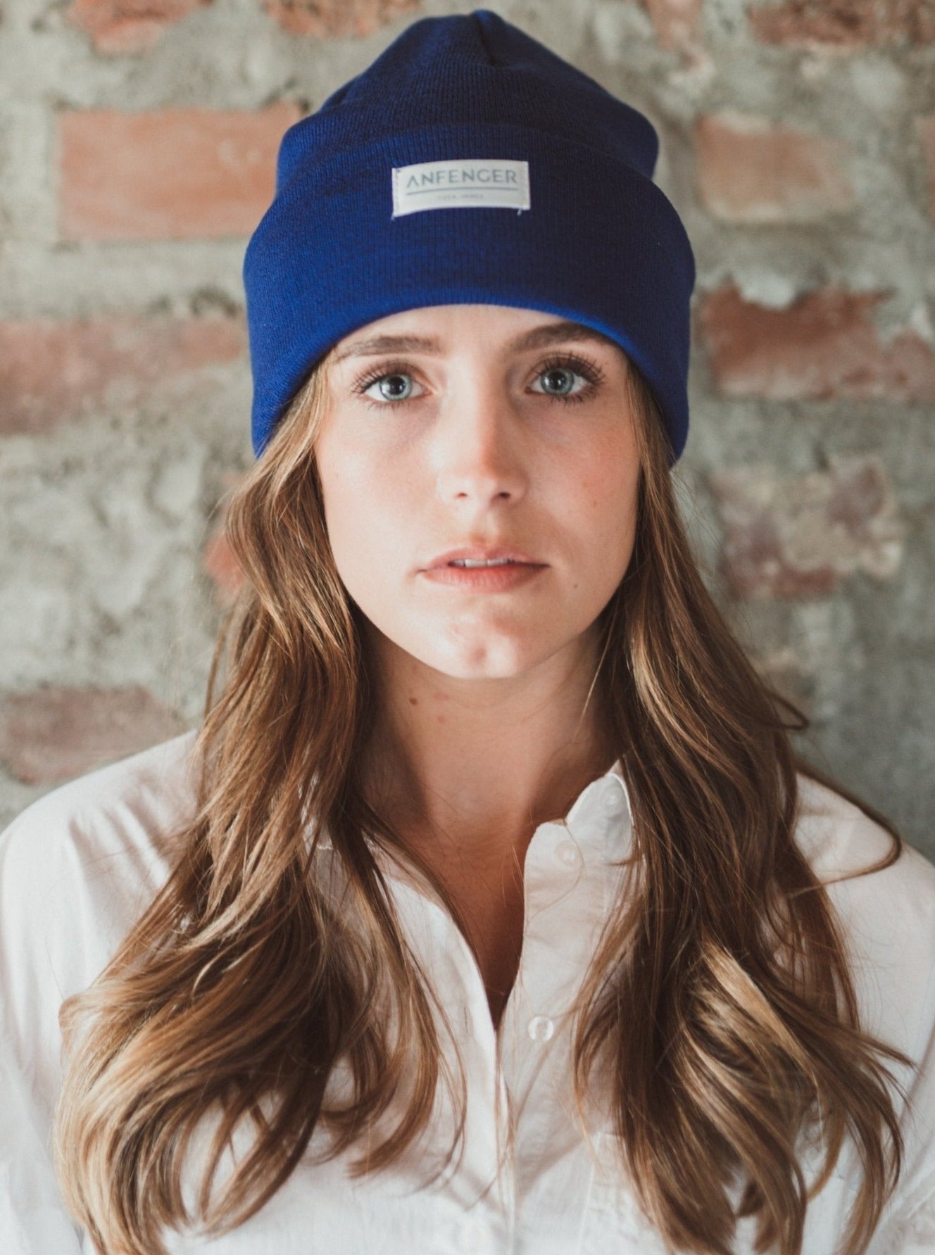 Beanies - 100 % feinster Merinowolle - Königsblau - Front