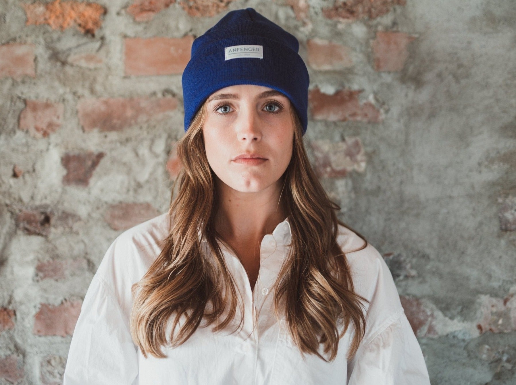 Beanies - 100 % feinster Merinowolle - Königsblau - Front