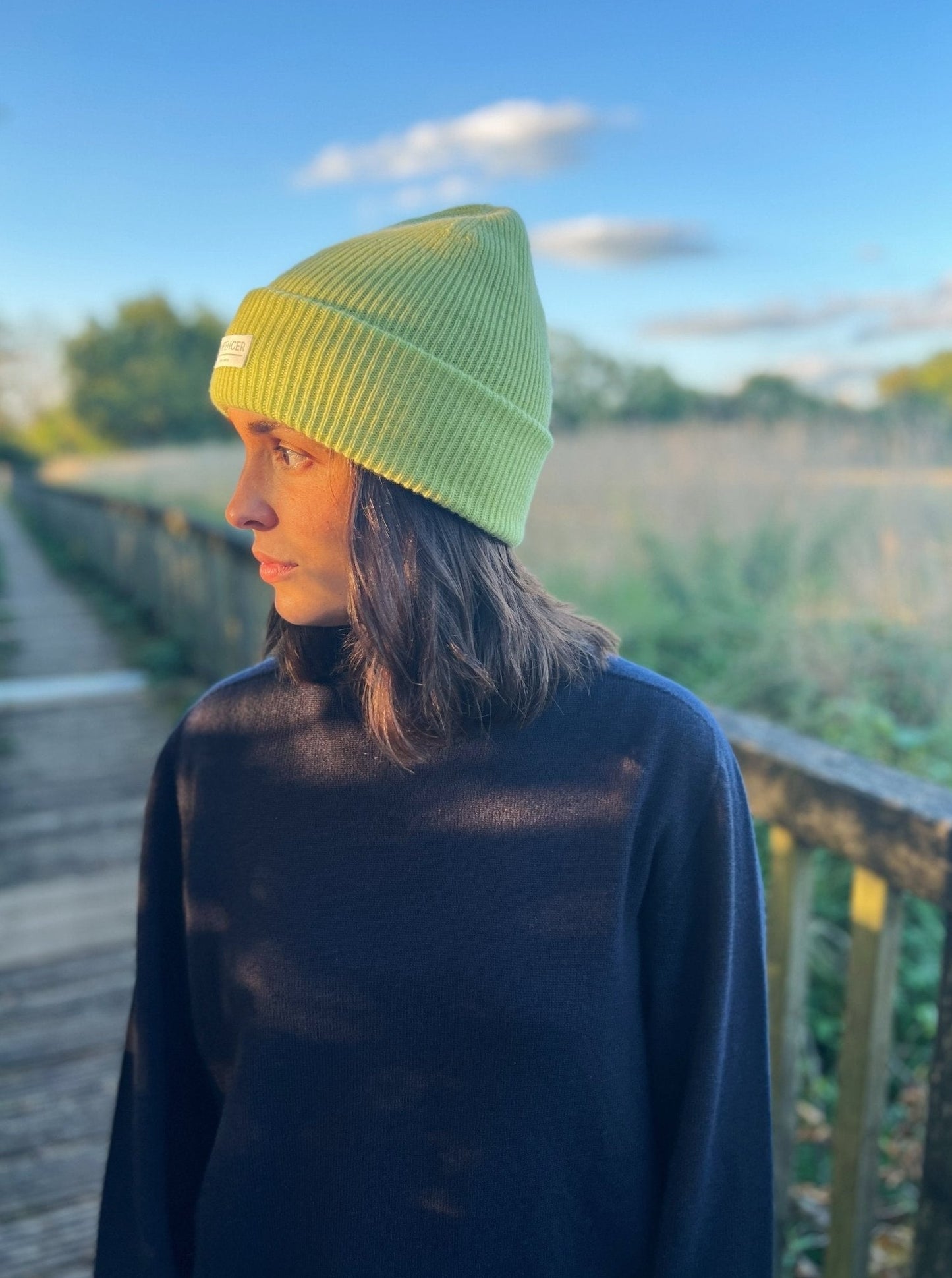 Feine Kaschmirbeanie - Kiwi - Seite