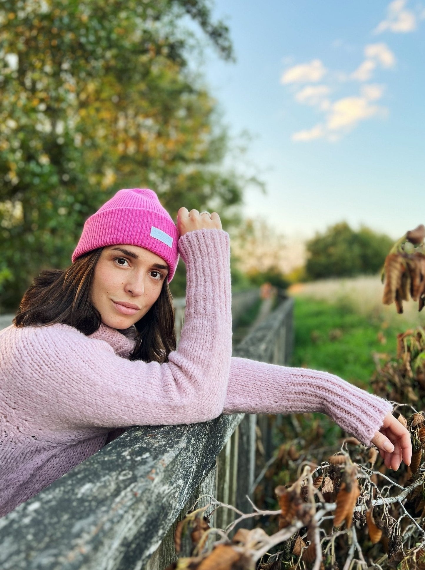 Feine Kaschmirbeanie - Pink - Front