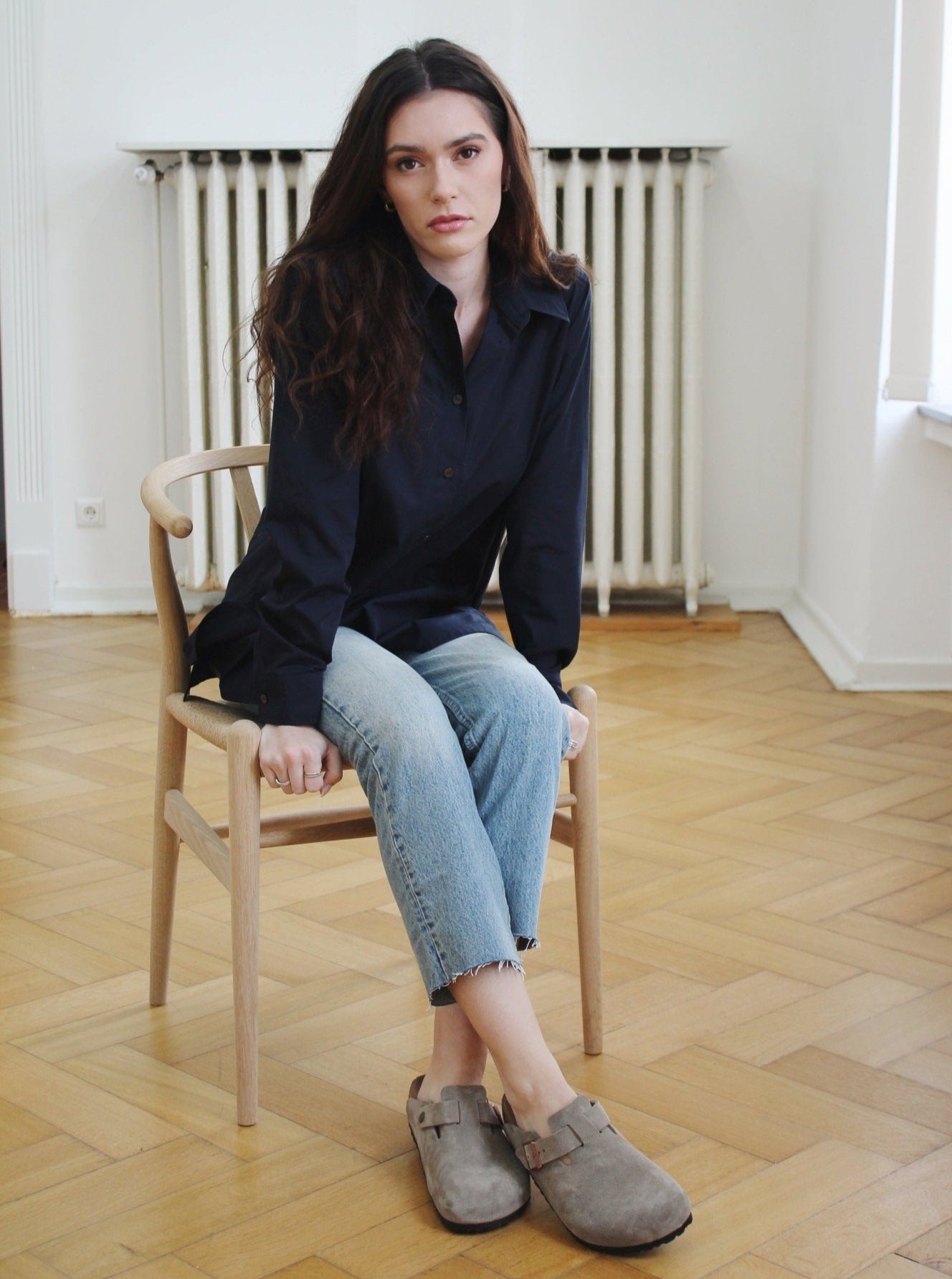 Hemdbluse - Dunkelblau - Front