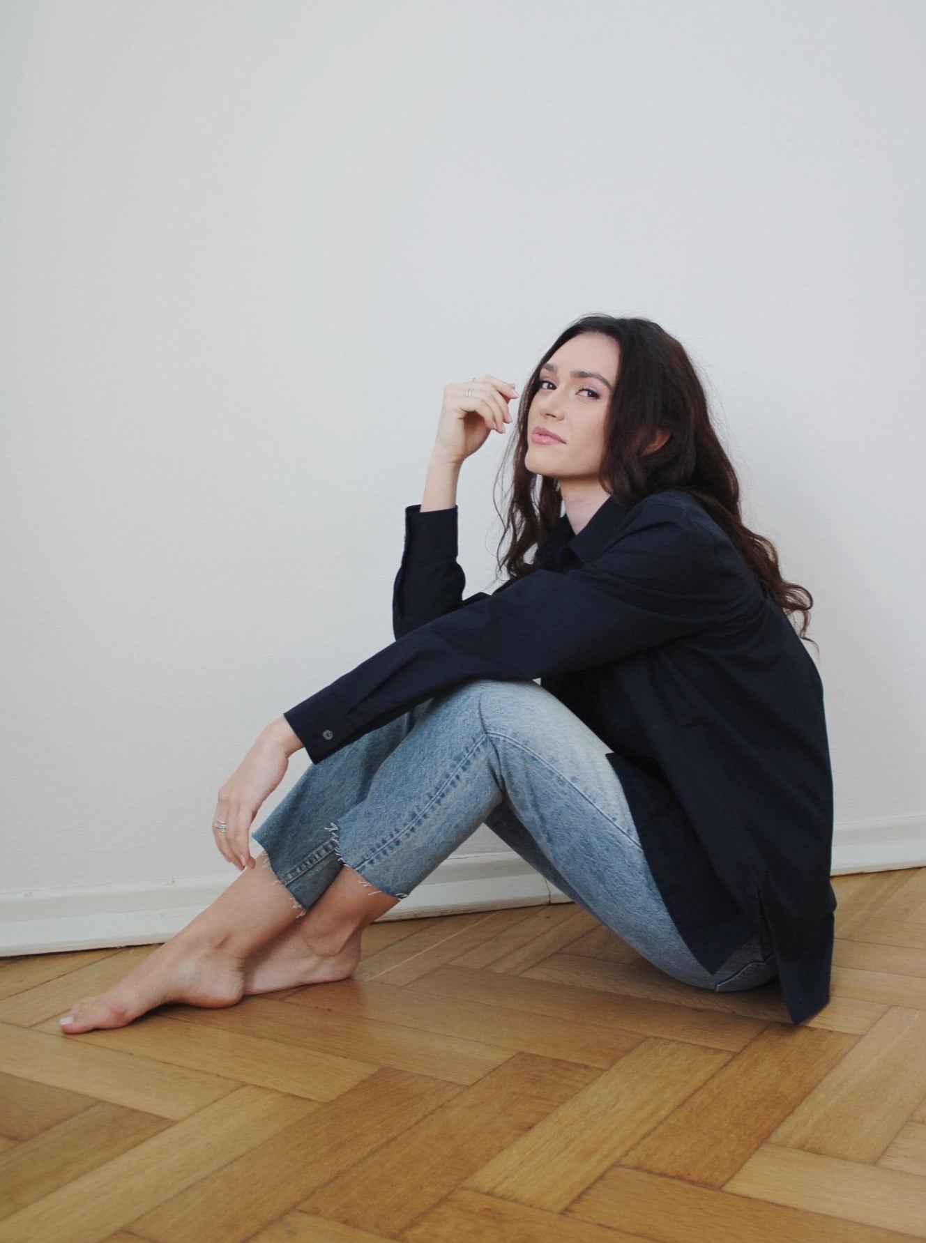 Hemdbluse - Dunkelblau - Seite