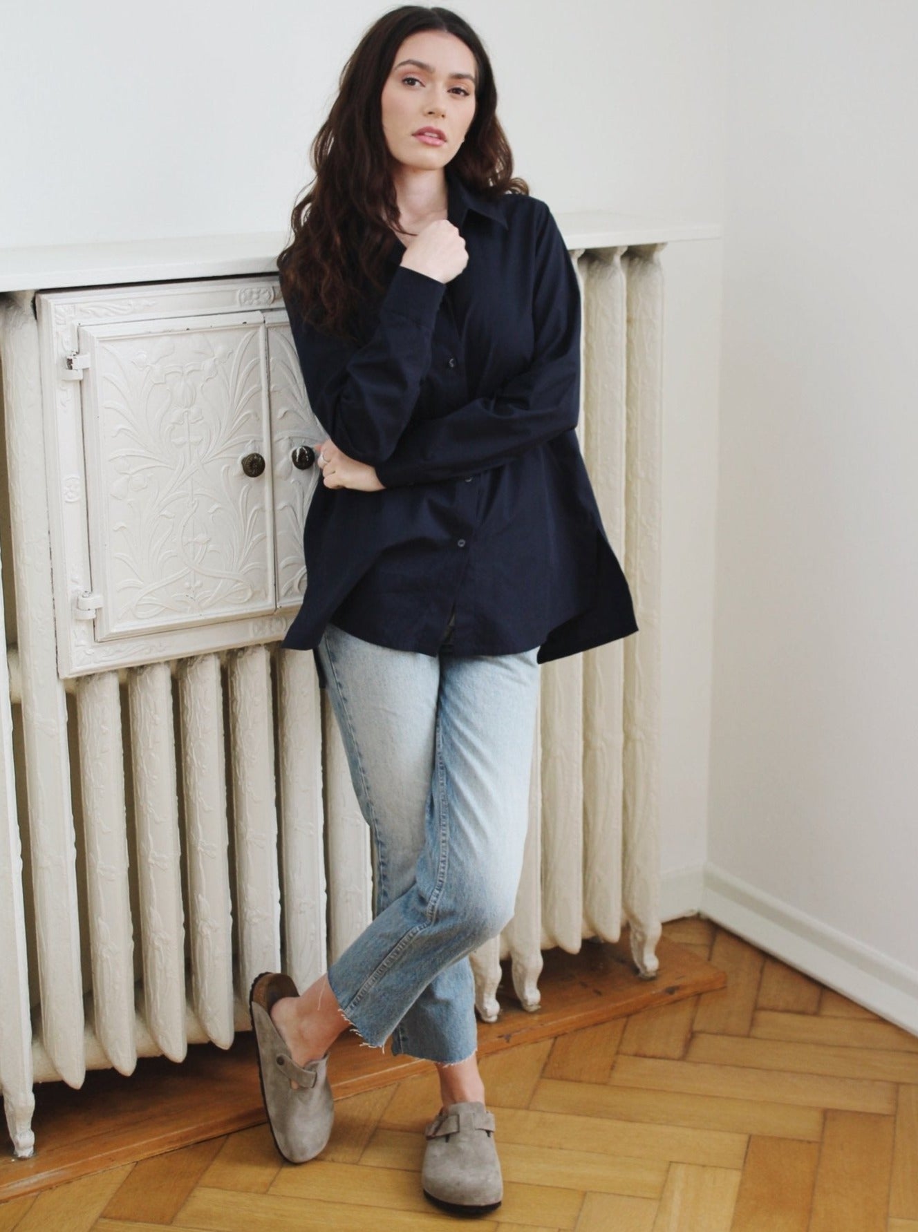 Hemdbluse - Dunkelblau - Front