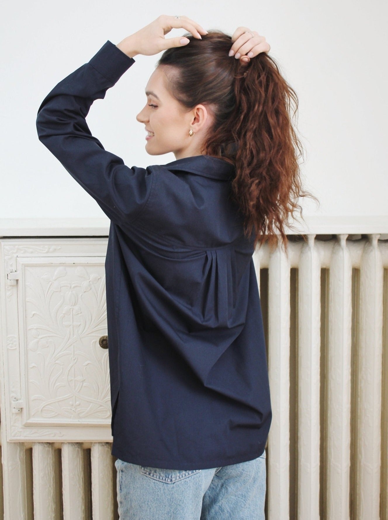 Hemdbluse - Dunkelblau - Rückseite