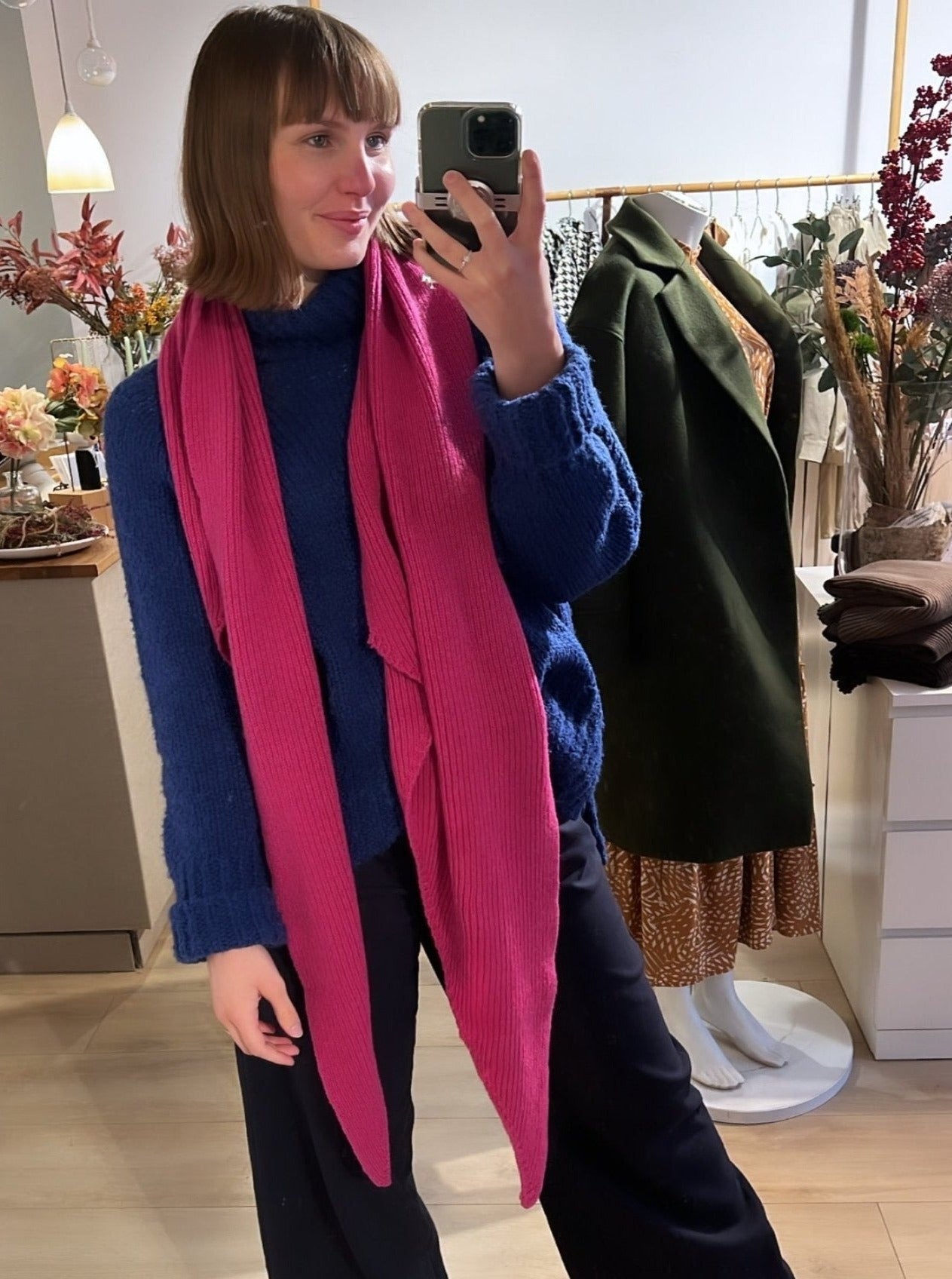 Kaschmir Dreieckstuch - Pink - Front