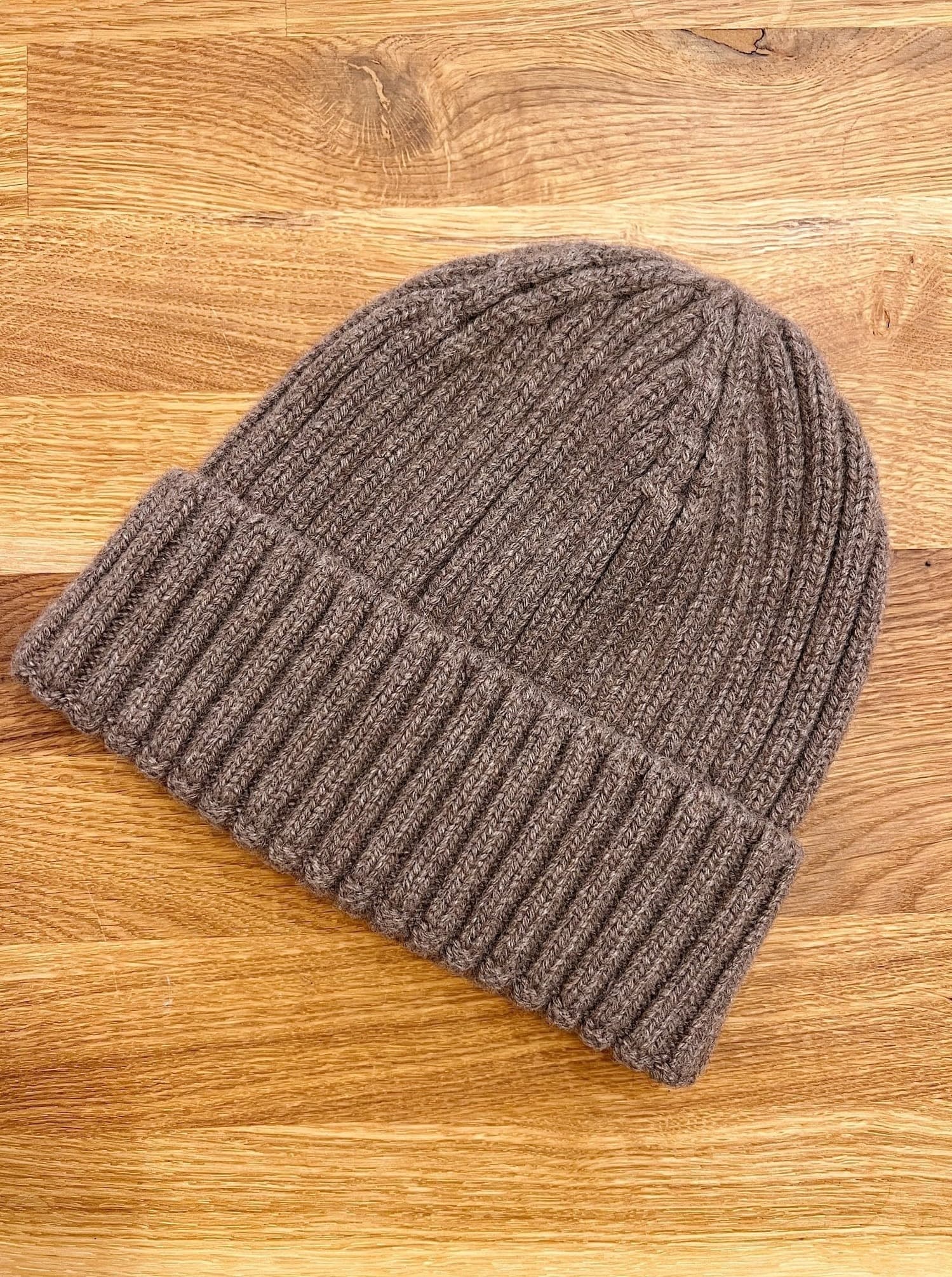 Kaschmir Rippenmütze 2.0 B2B - Hellbraun - Front