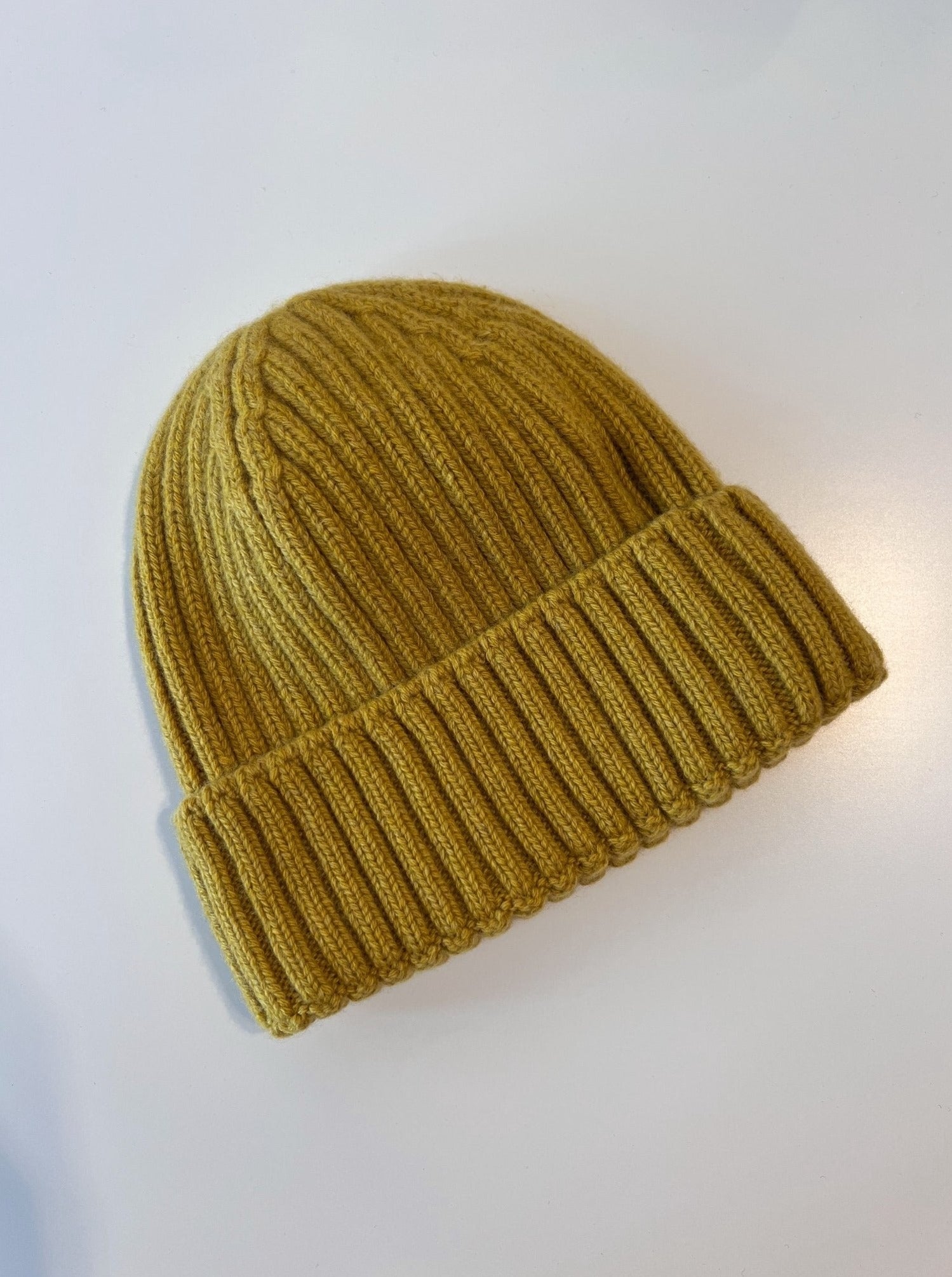 Kaschmir Rippenmütze 2.0 B2B - Senf - Front