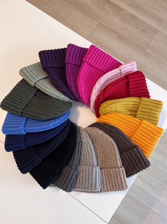 Kaschmir Rippenmütze 2.0 - Mützen in verschiedenen Farben