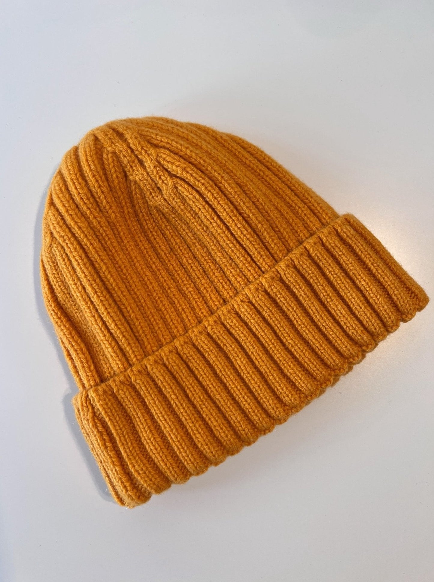 Kaschmir Rippenmütze 2.0 - Mandarine - Front