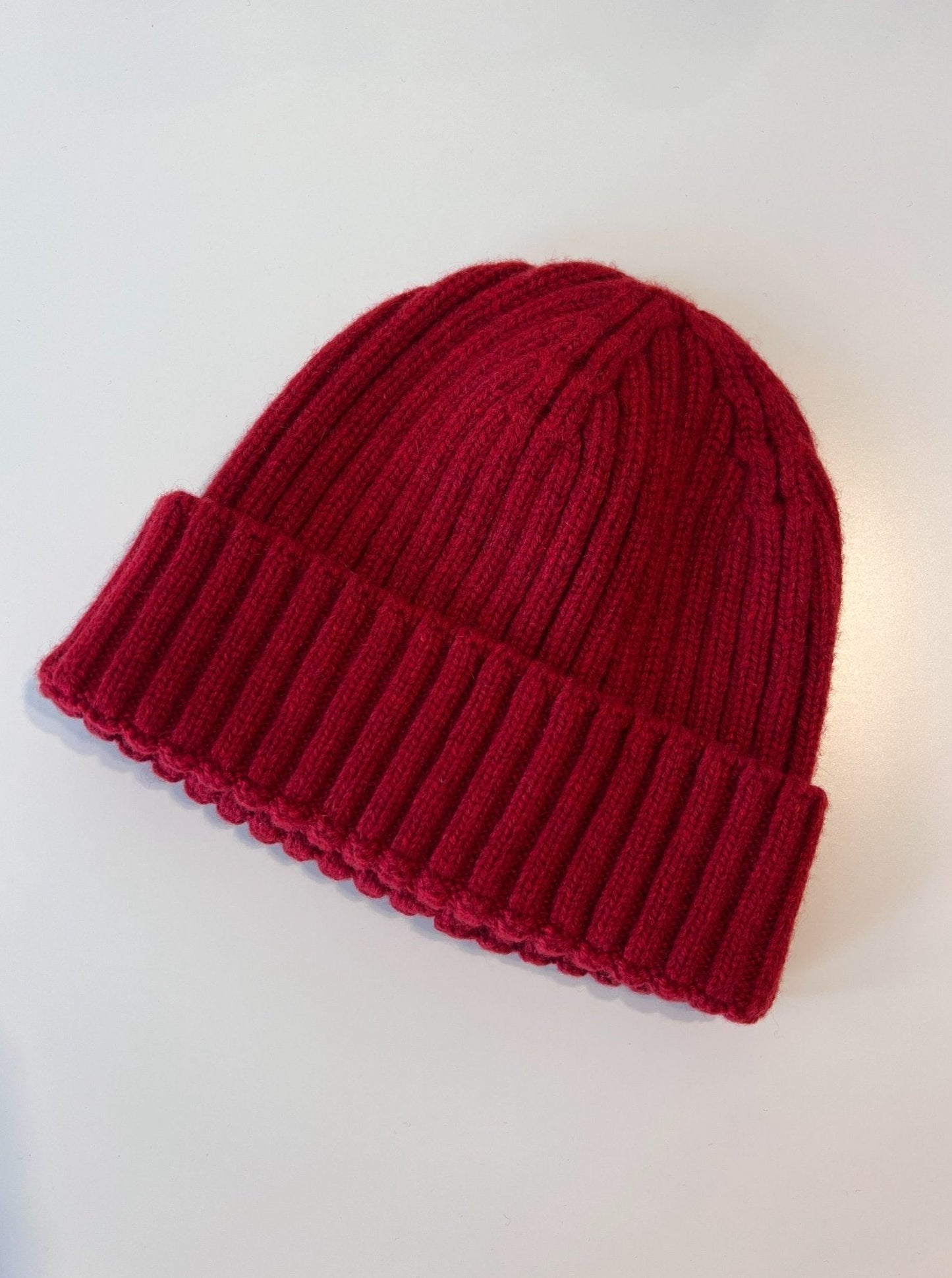 Kaschmir Rippenmütze 2.0 - Rot - Front