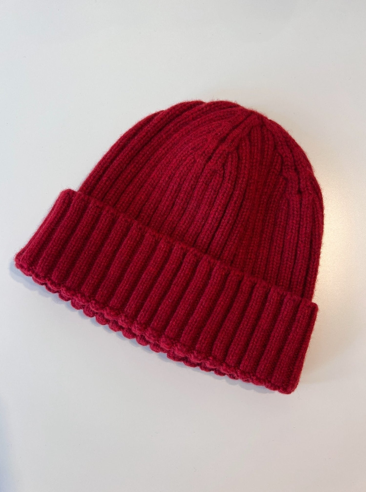 Kaschmir Rippenmütze 2.0 - Rot - Front