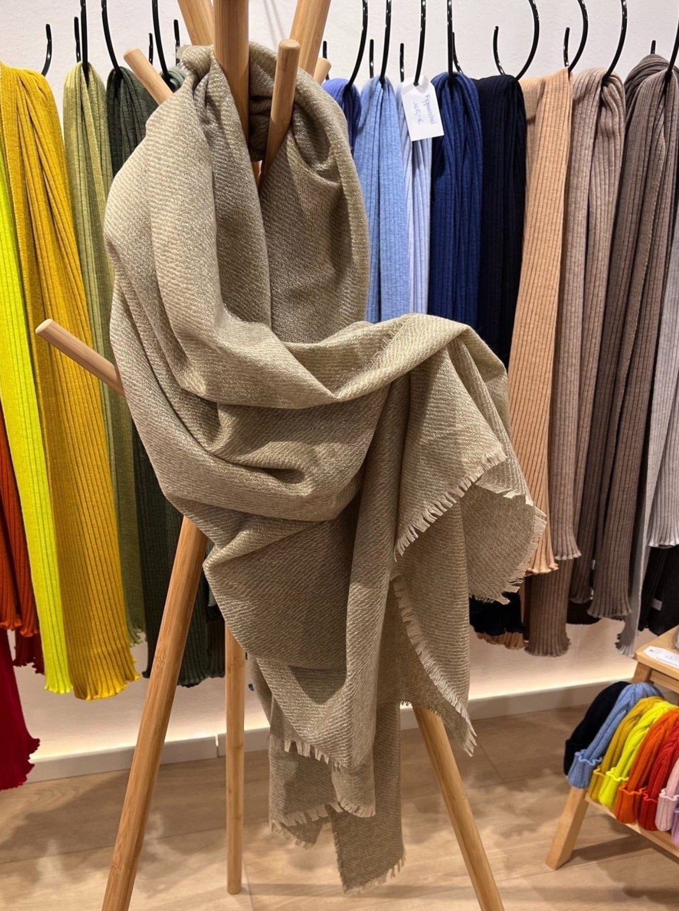 Kaschmir-Seide Schal - Beige - Front