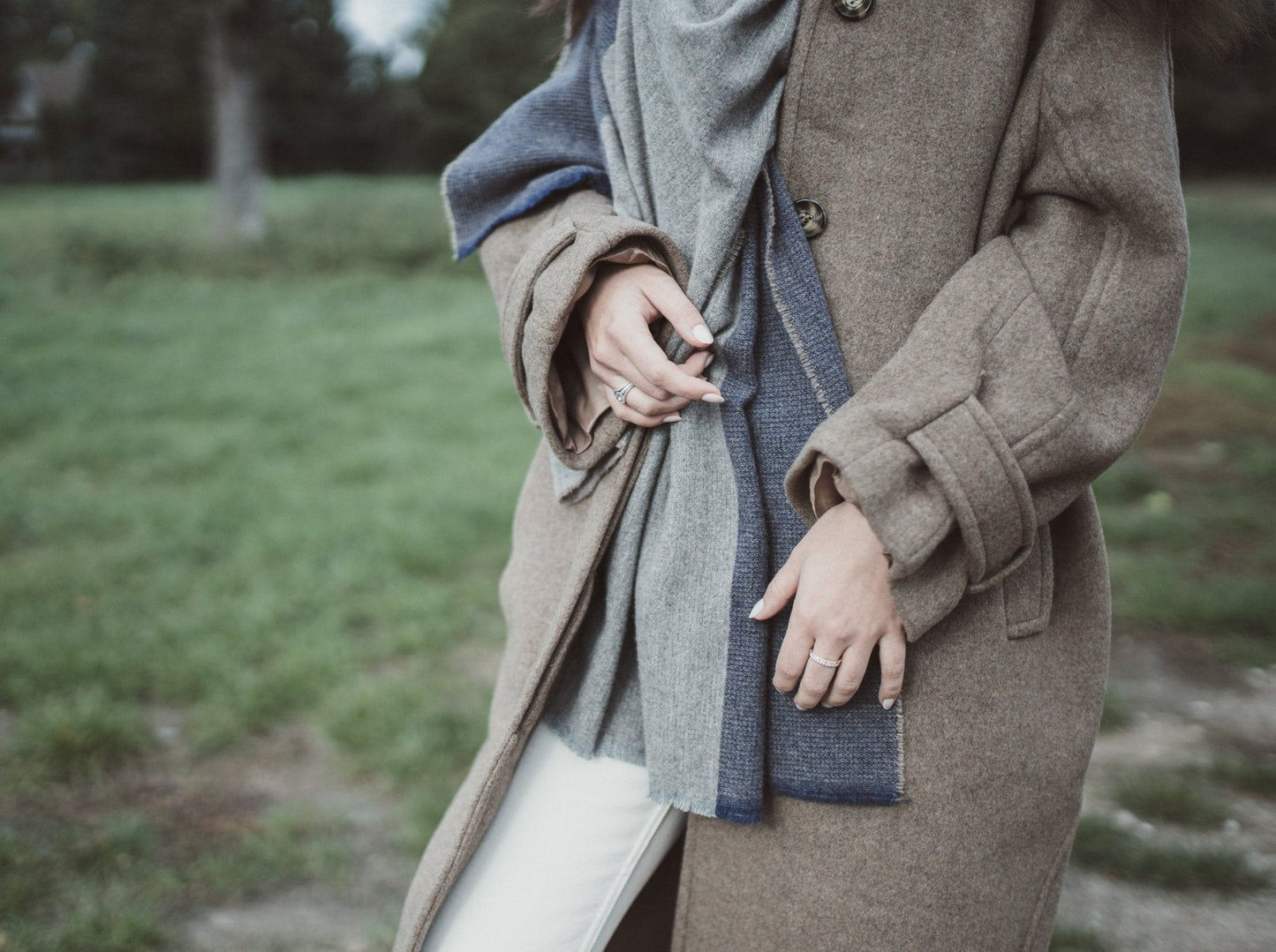 Kaschmir-Wollschal 2.0 - Beige - Nahaufnahme
