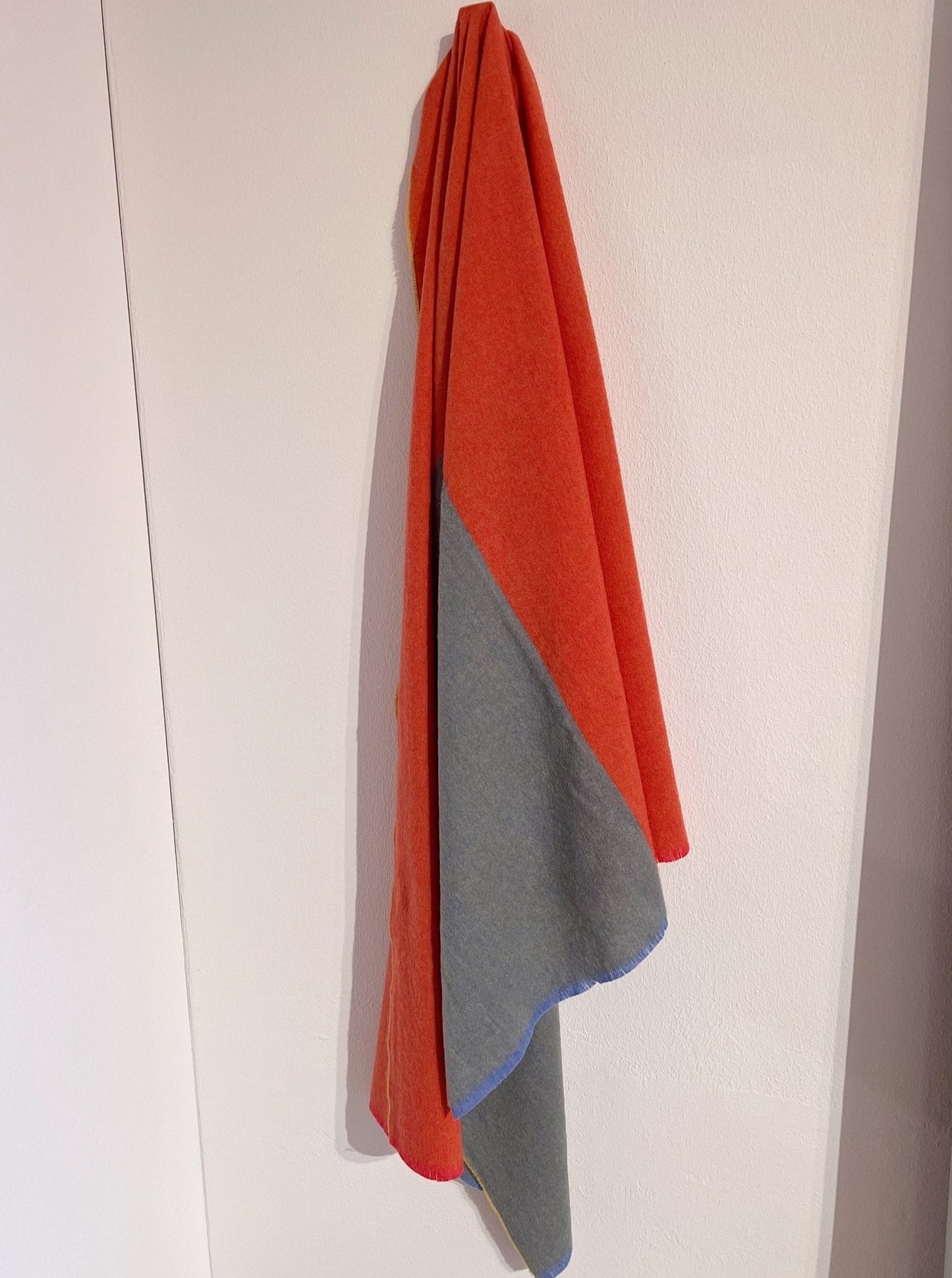 Kaschmir-Wollschal 3.0 - Grün-Orange - Front