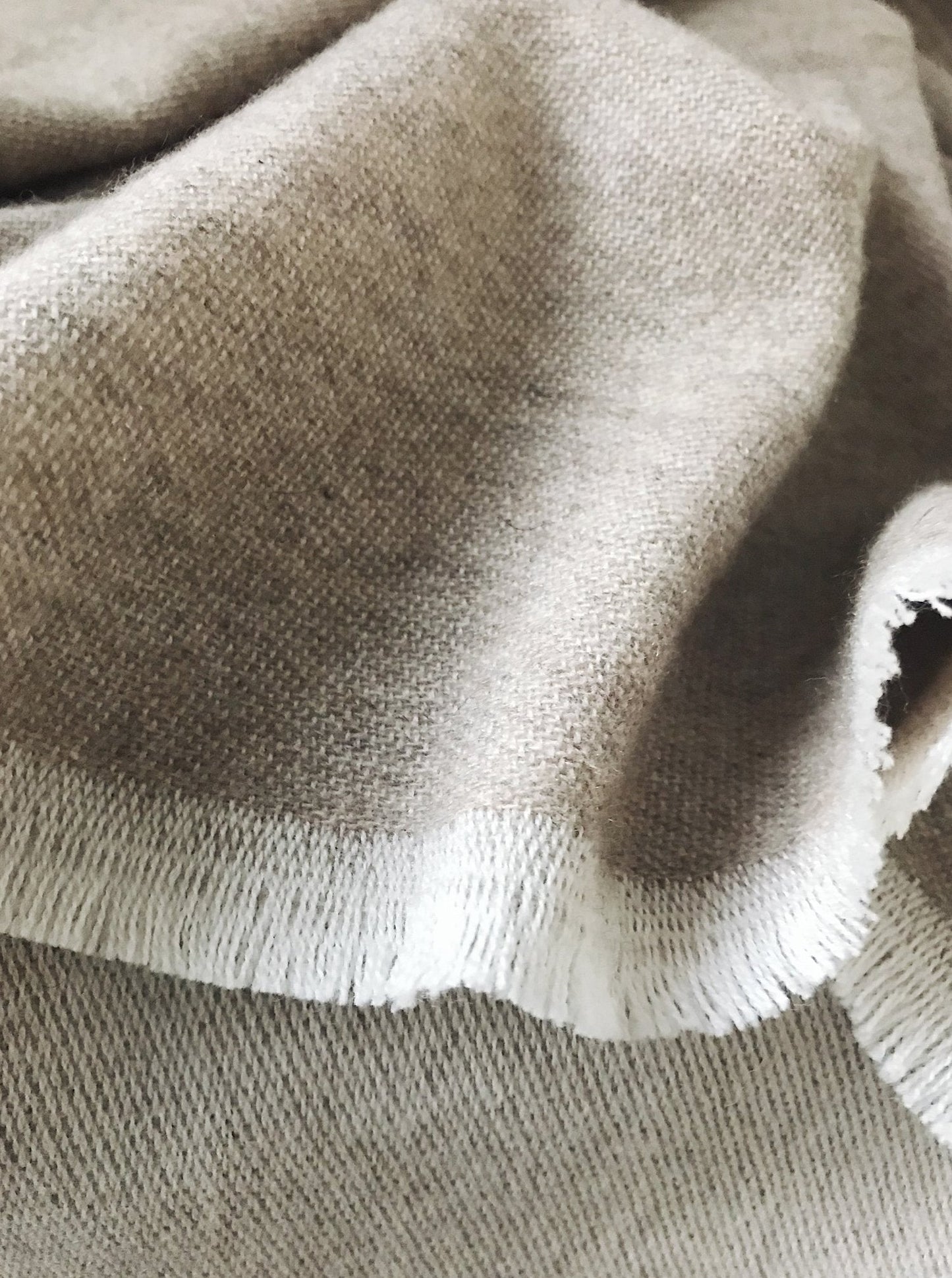 Kaschmir-Wollschal - Beige - Nahaufnahme