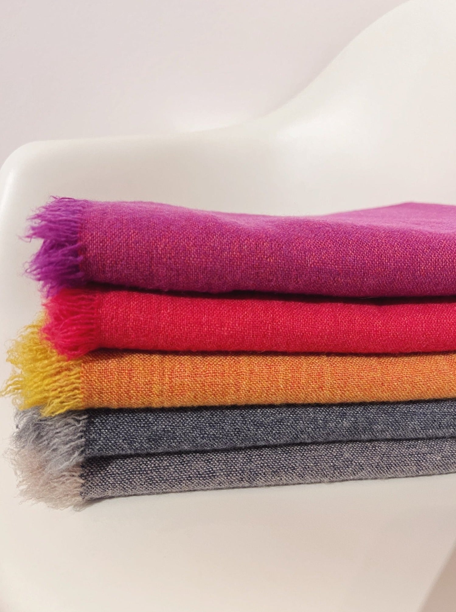 Kaschmir Wollschal mit Fransen 2.0 - Schals in verschiedenen Farben