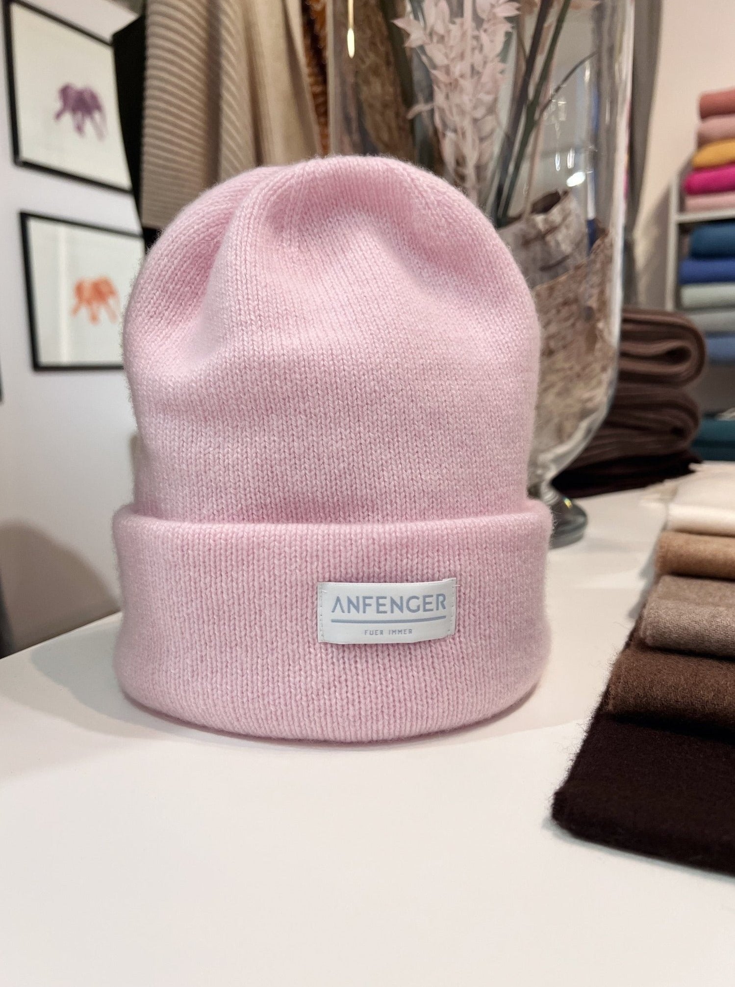 Kaschmirbeanie - Rosa - Front