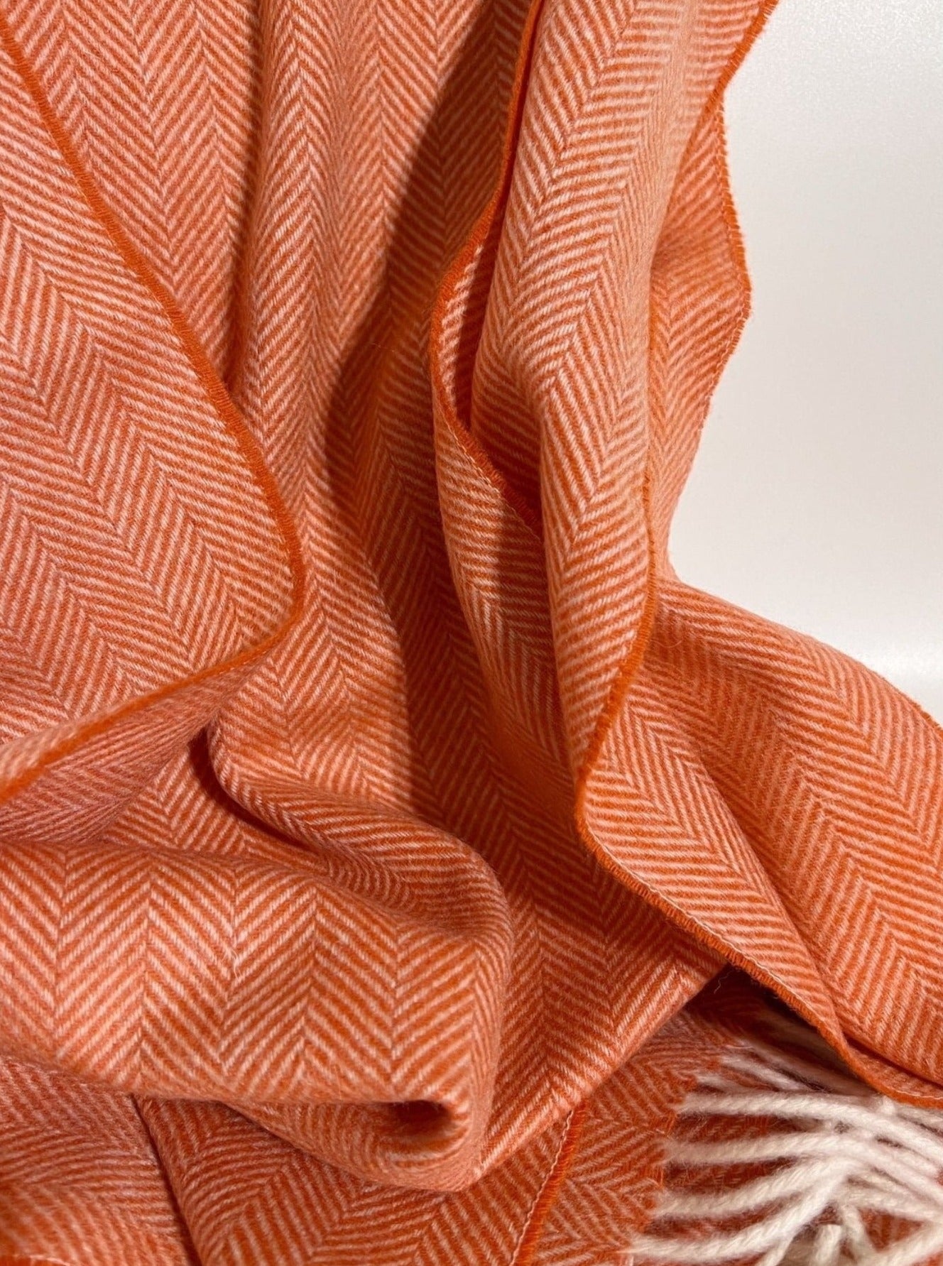 Kaschmirschal Fischgrätmuster B2B - Orange - Front