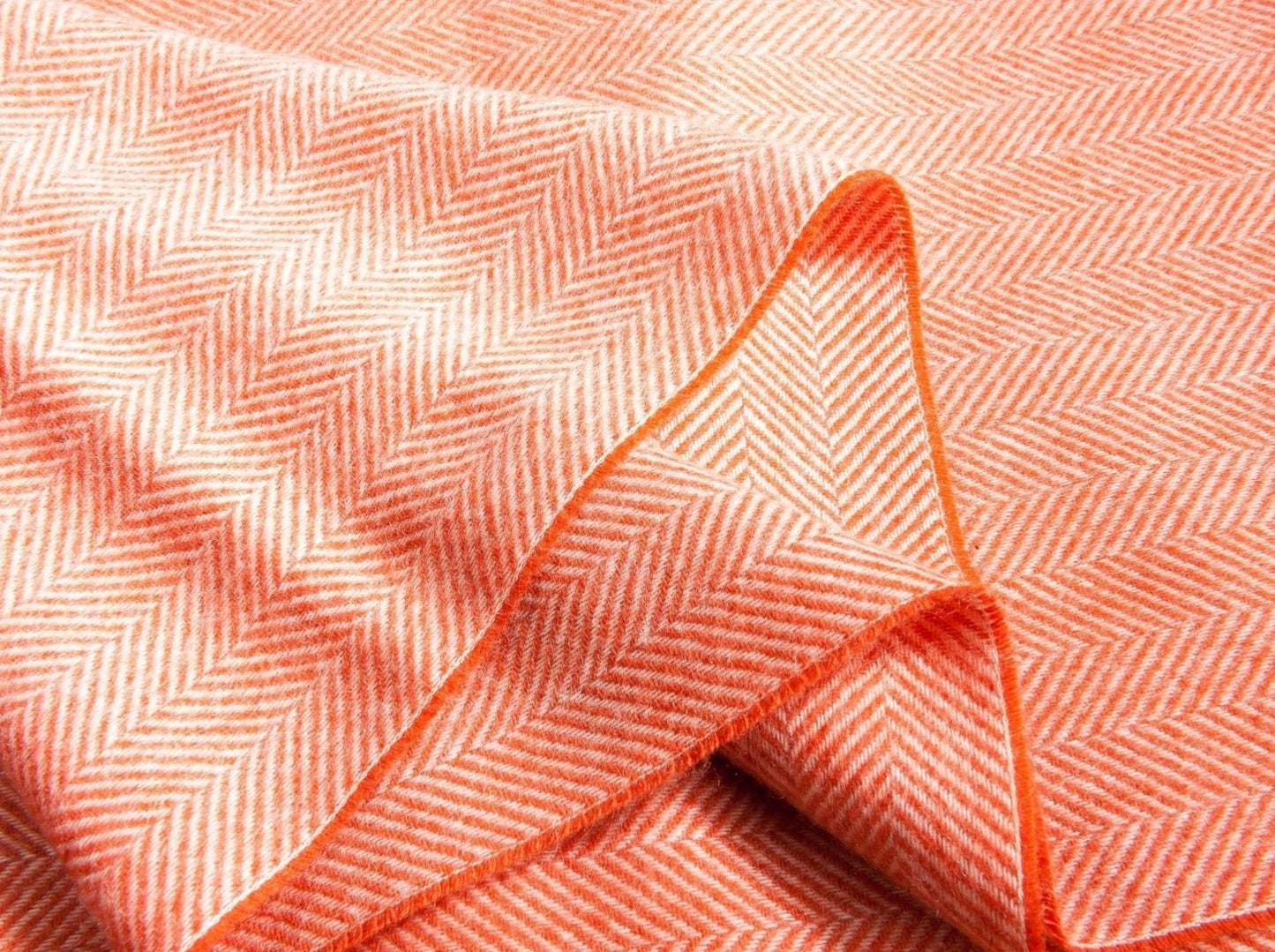 Kaschmirschal Fischgrätmuster B2B - Orange - Nahaufnahme