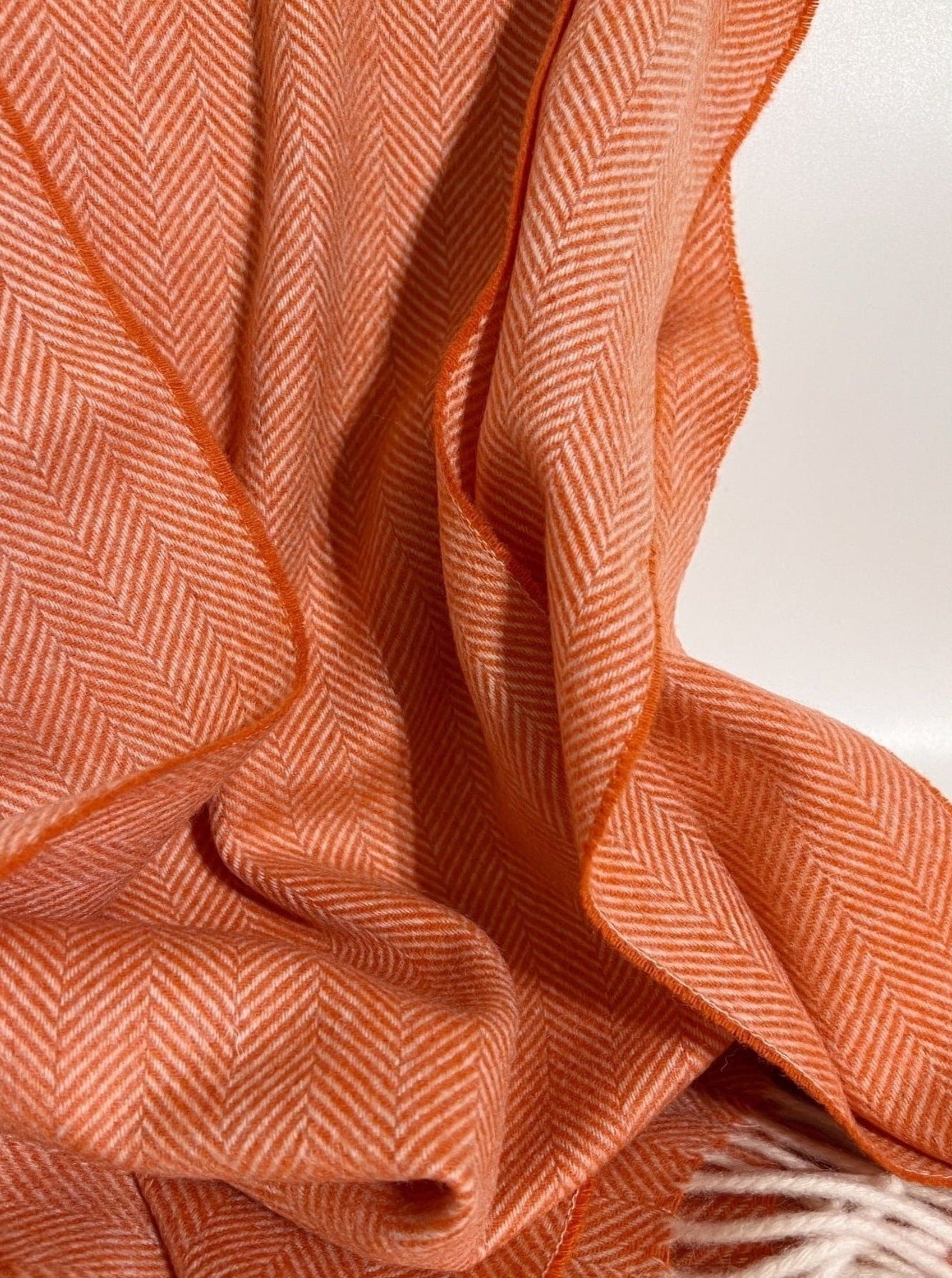 Kaschmirschal Fischgrätmuster - Orange