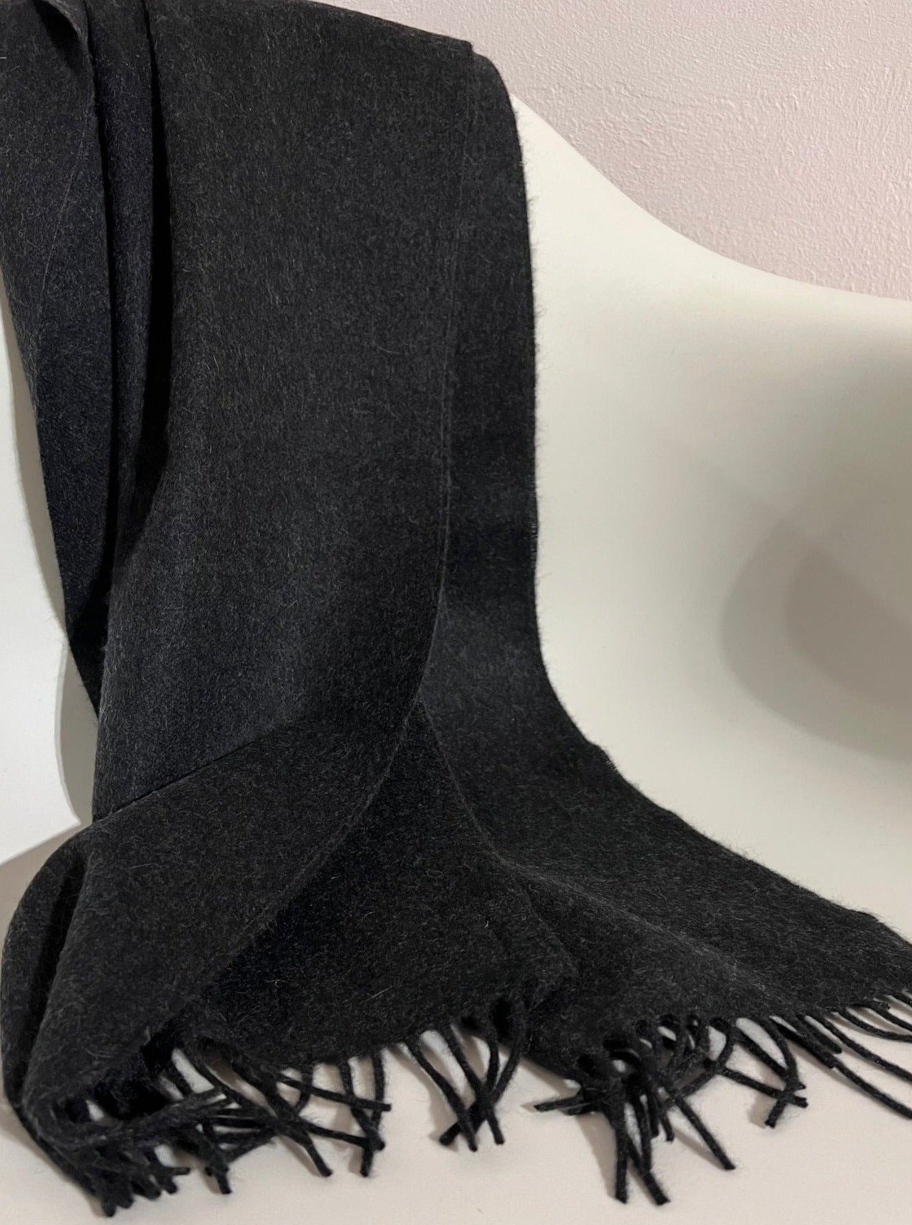 Kaschmirschal Uni B2B - Anthrazit - Rückseite