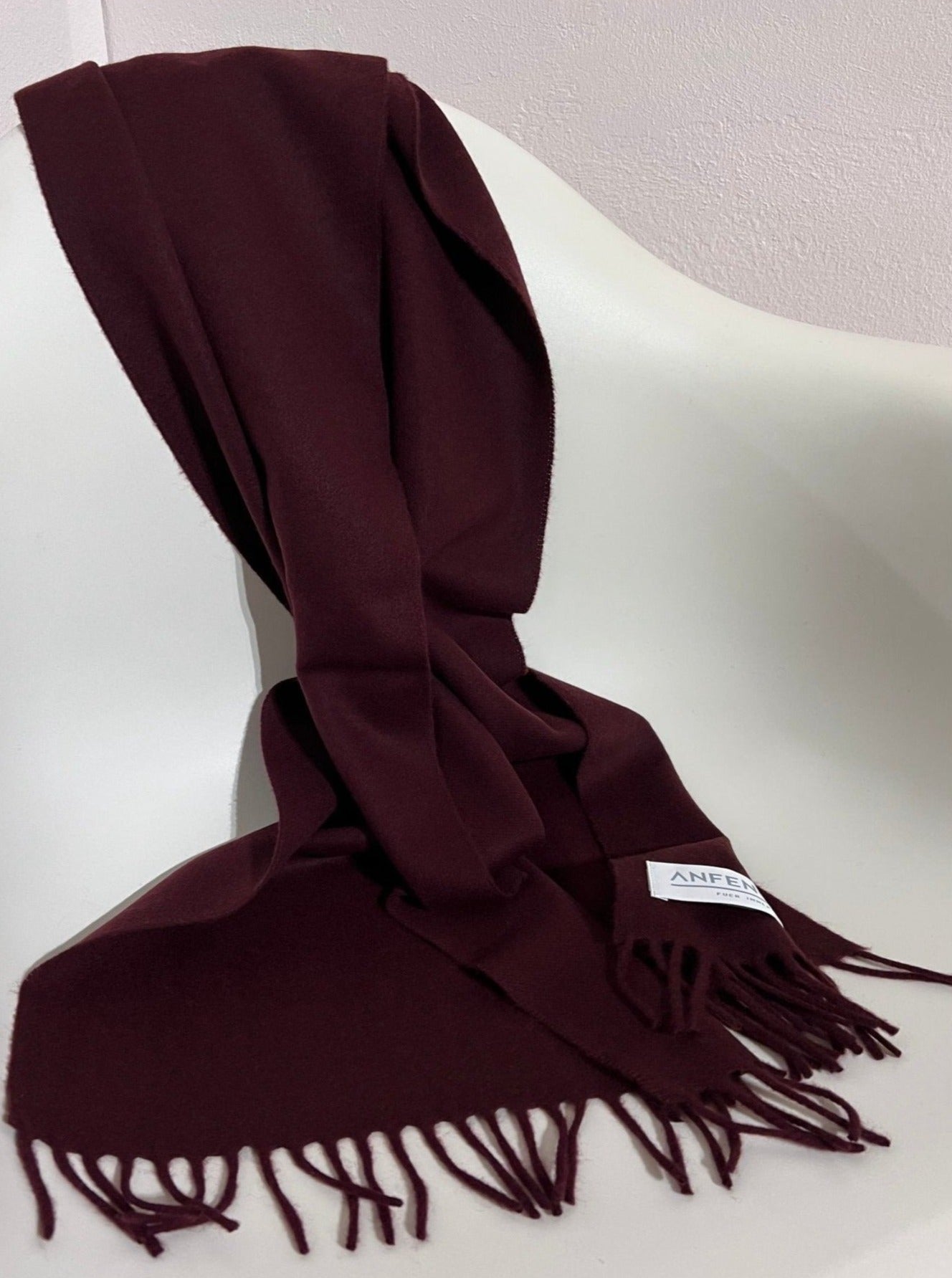 Kaschmirschal Uni B2B - Bordeaux - Front
