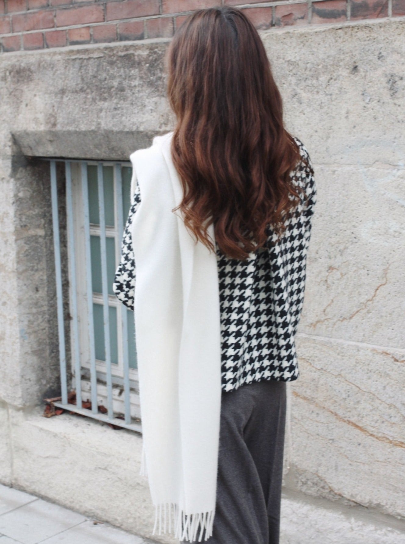 Kaschmirschal Uni B2B - Creme - Rückseite