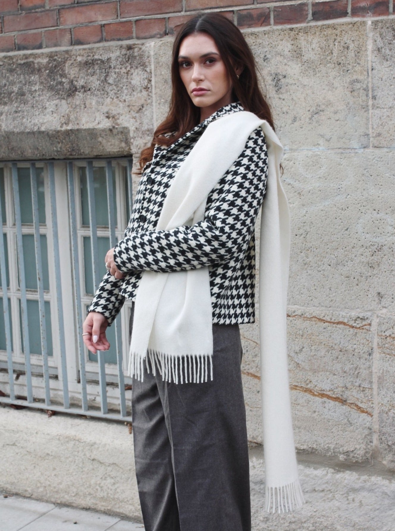 Kaschmirschal Uni B2B - Creme - Front