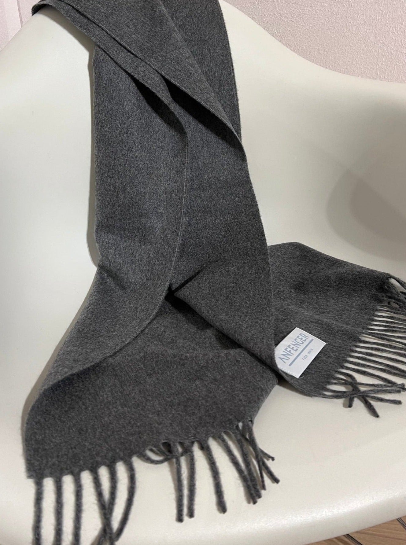 Kaschmirschal Uni B2B - Dunkelgrau - Front