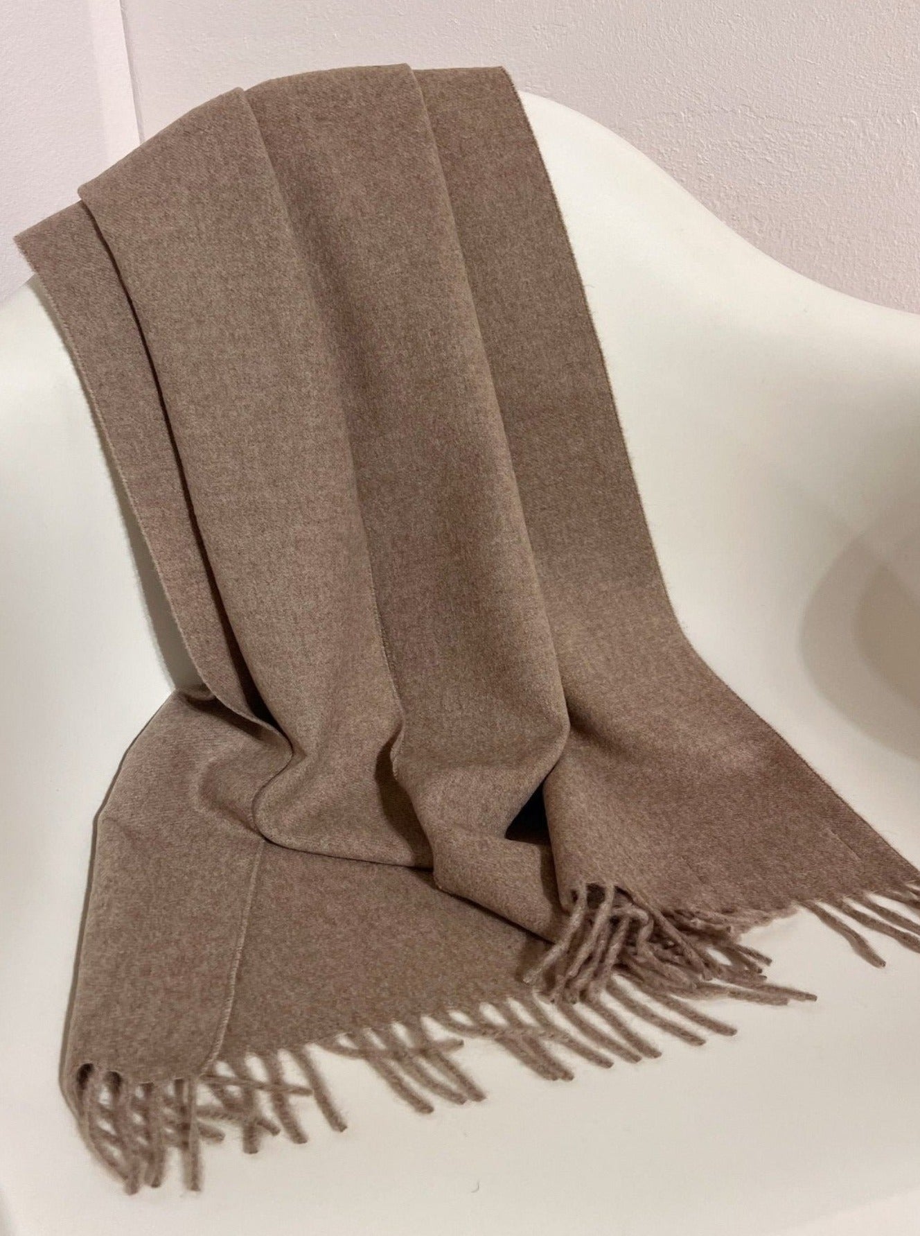 Kaschmirschal Uni B2B - Grau Beige - Front