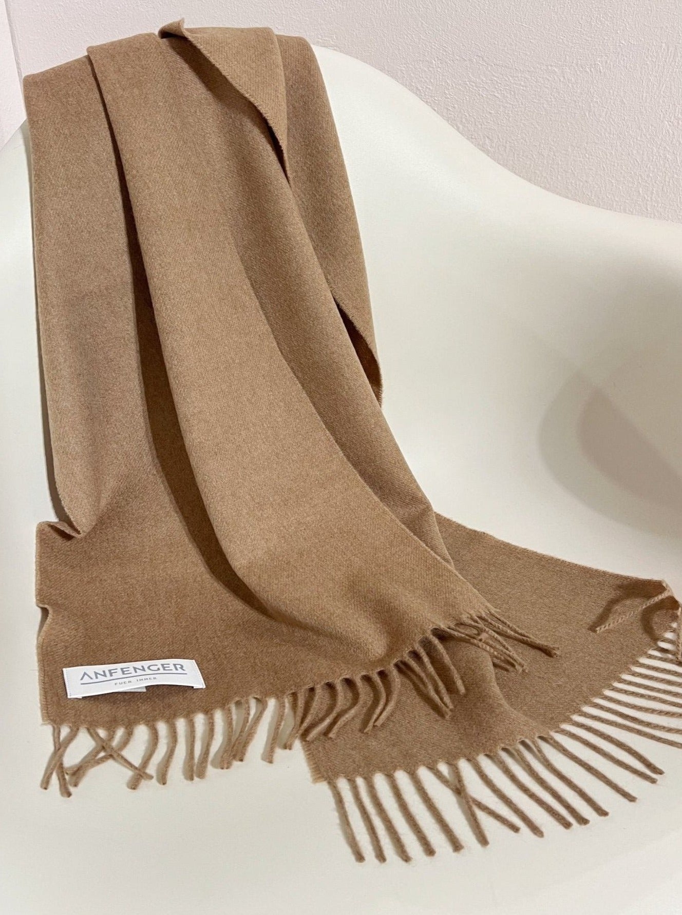 Kaschmirschal Uni - Beige - Front