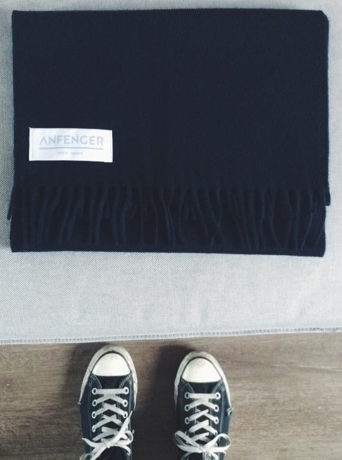 Kaschmirschal Uni - Dunkelblau