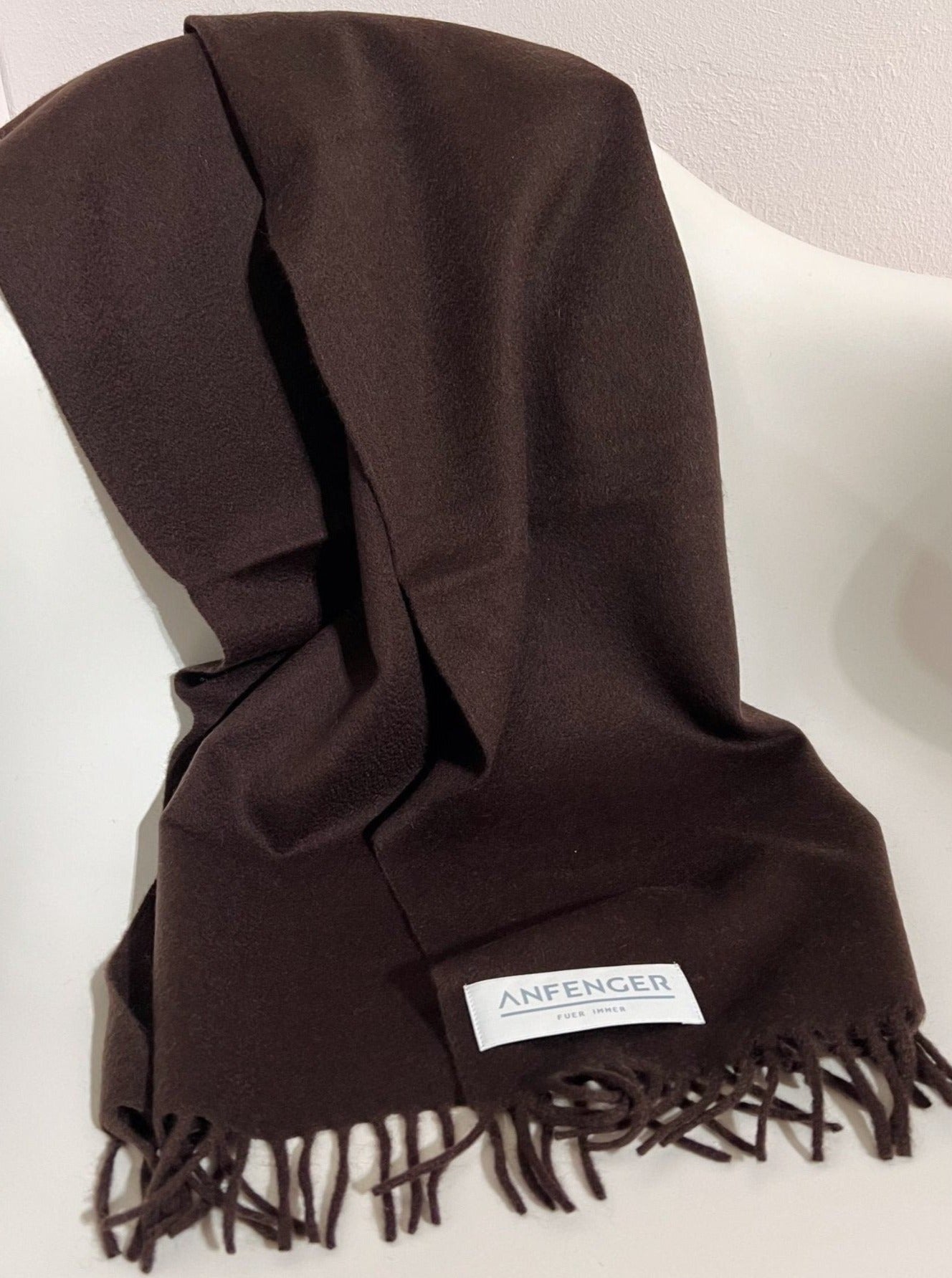 Kaschmirschal Uni - Dunkelbraun - Front
