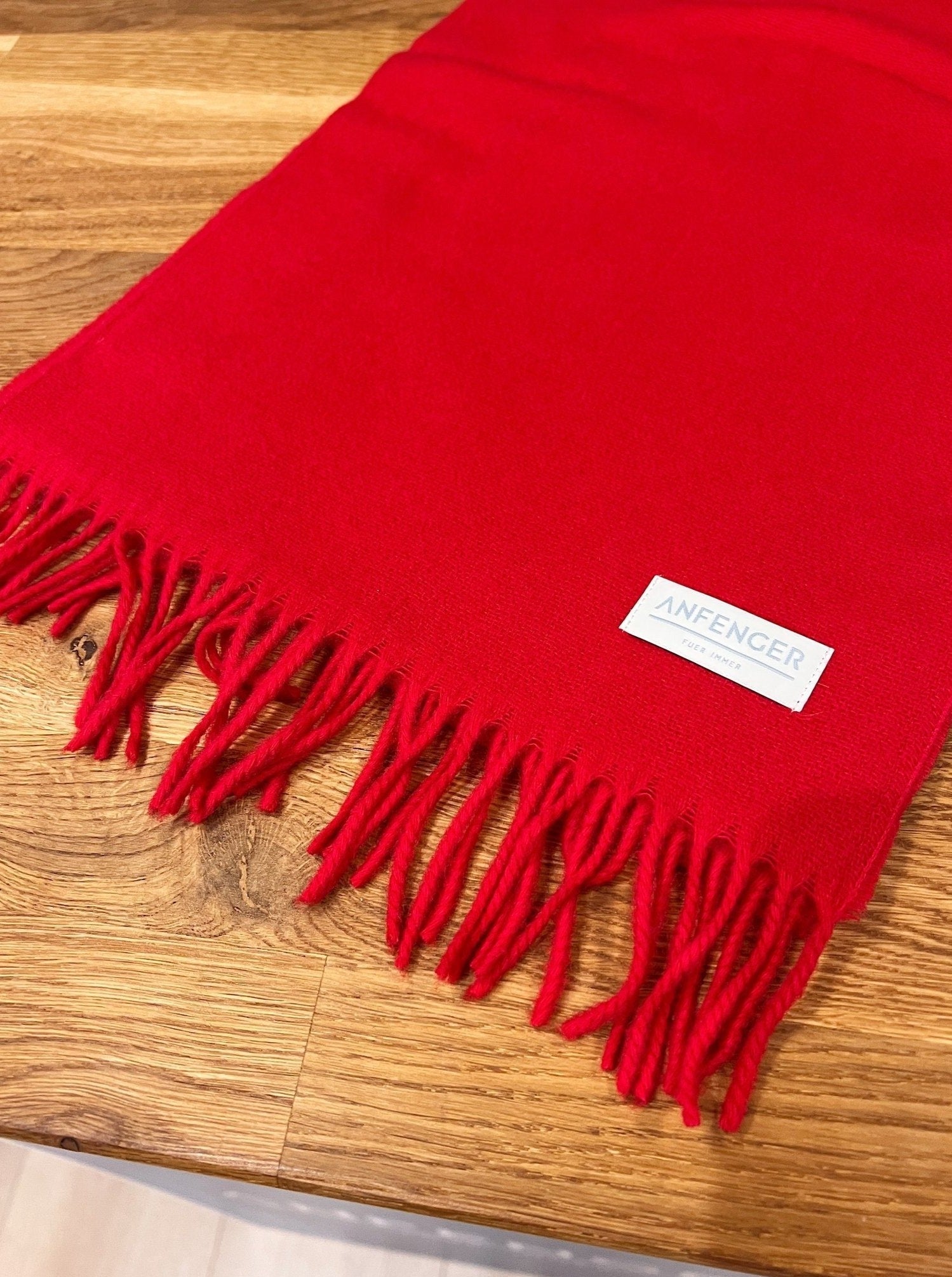 Kaschmirschal Uni - Kirschrot