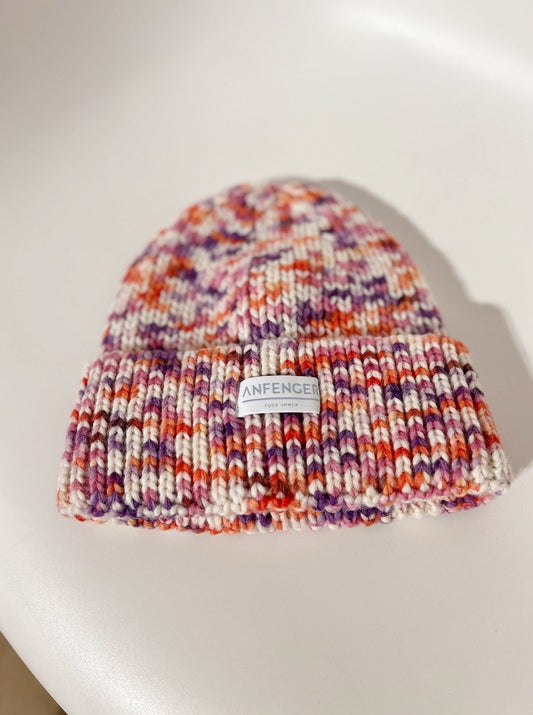 Konfetti Mütze - Rosa/Beige/Lila/Orange - Front