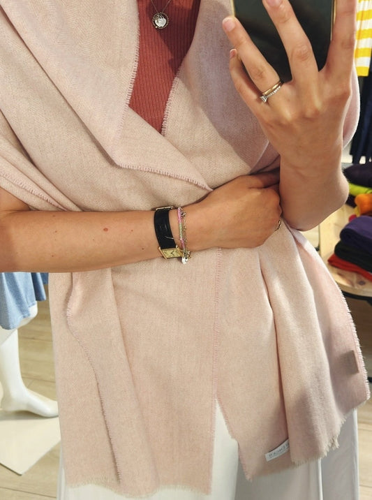 Leichter Kaschmirschal - Hellrosa - Front