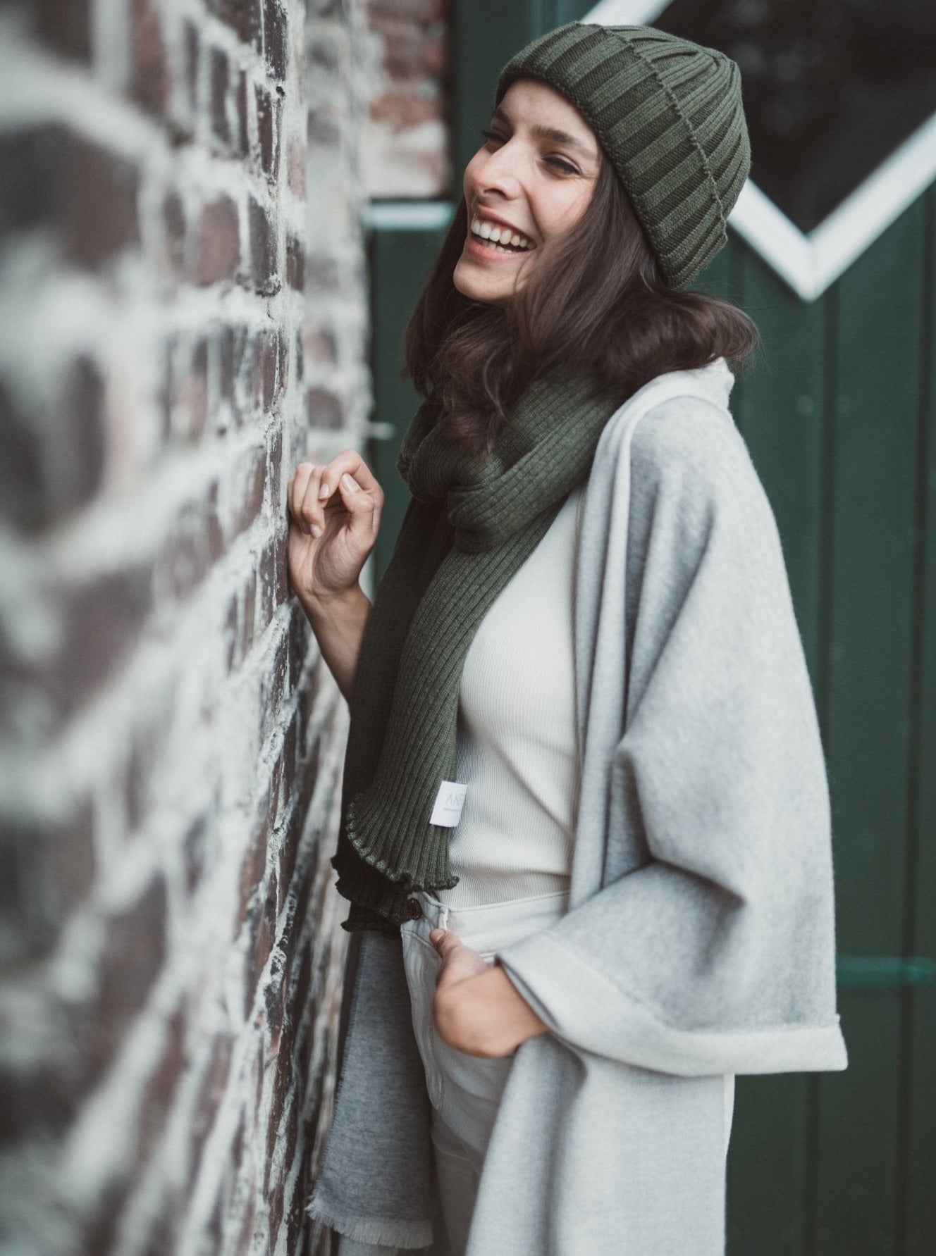 Rippenmütze B2B - Grün - Front