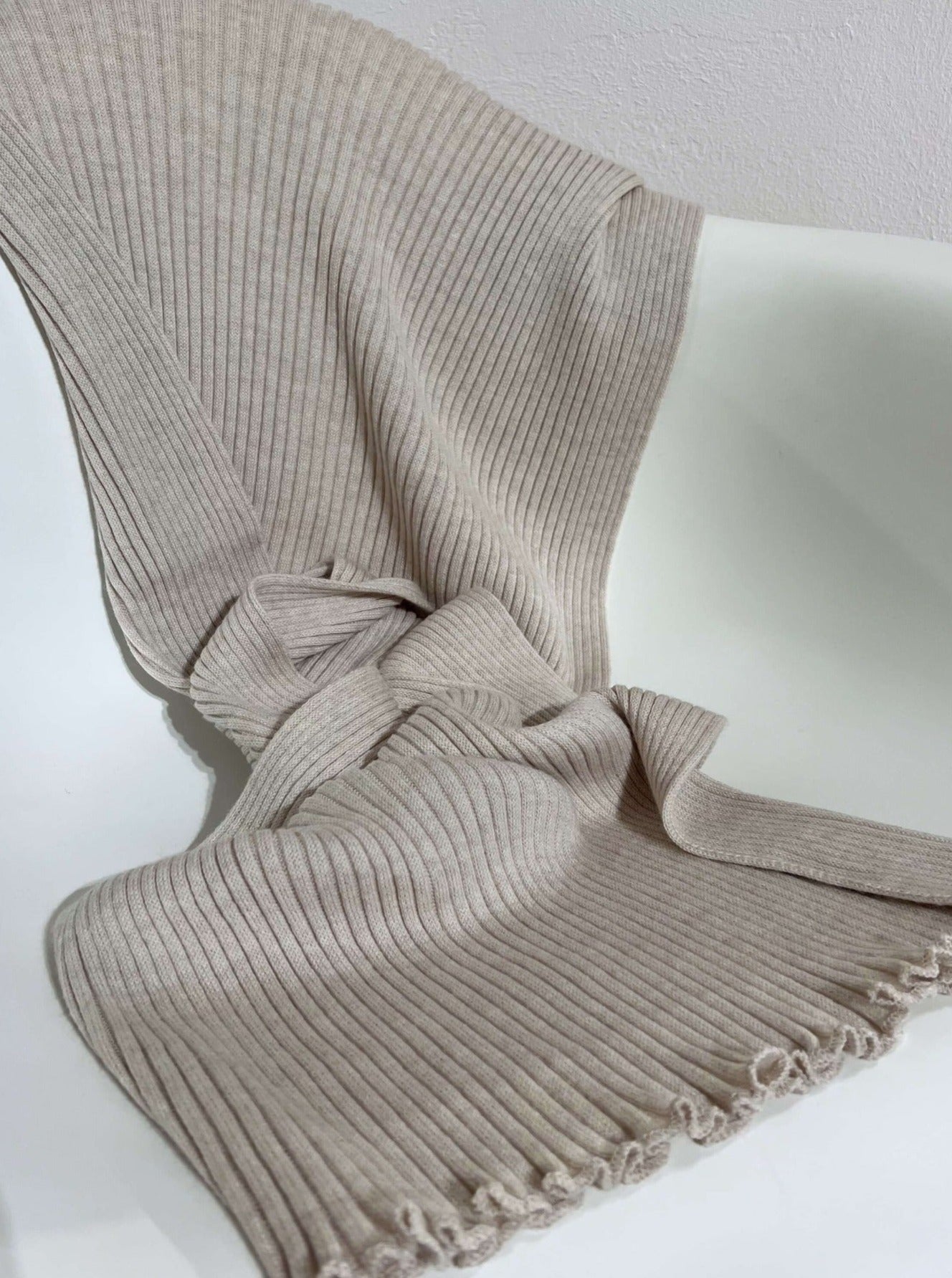 Rippenschal - Creme meliert - Front