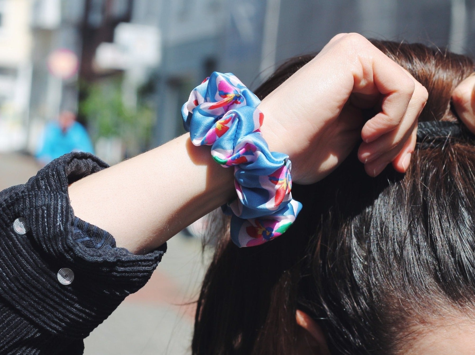 Seiden Scrunchie - Mini - Blümchen